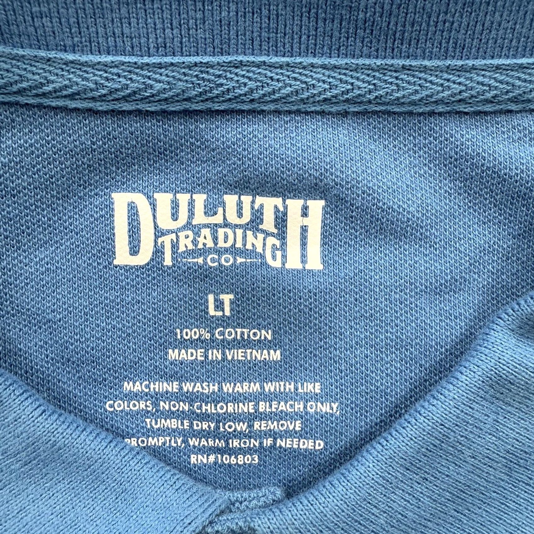 Duluth Trading Company Duluth Trading Co Polo Shirt Mens LT Blue Short Sleeve Pocket Ribbed Banded Bottom 100% Cotton Modern Fit Classic Logo Size US L / EU 52-54 / 3 - 3 Thumbnail