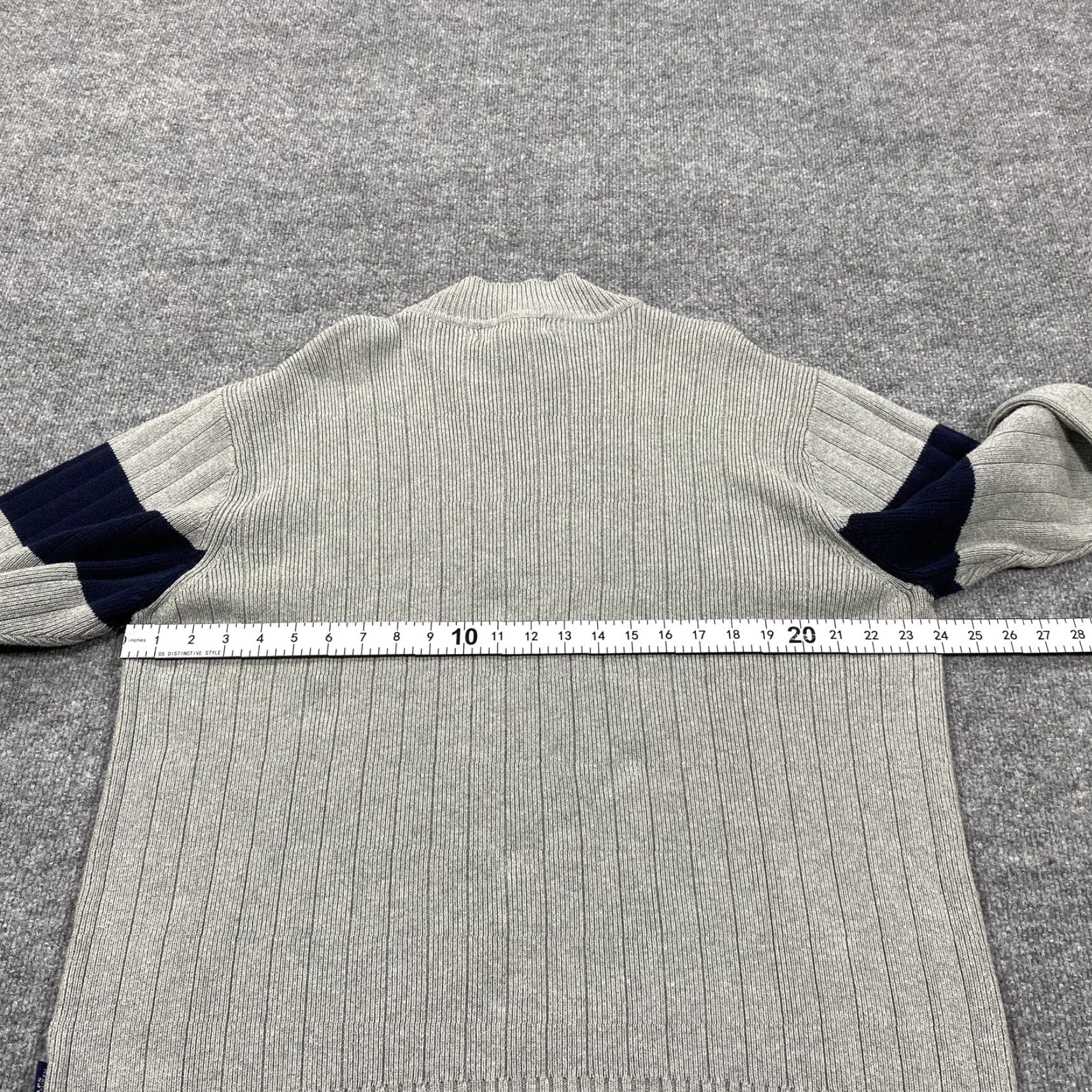 Ralph Lauren CHAPS Ralph Lauren Sweater Mens Large Gray Mock Neck Chunky-Knit Cotton Pullover Size US L / EU 52-54 / 3 - 5 Thumbnail