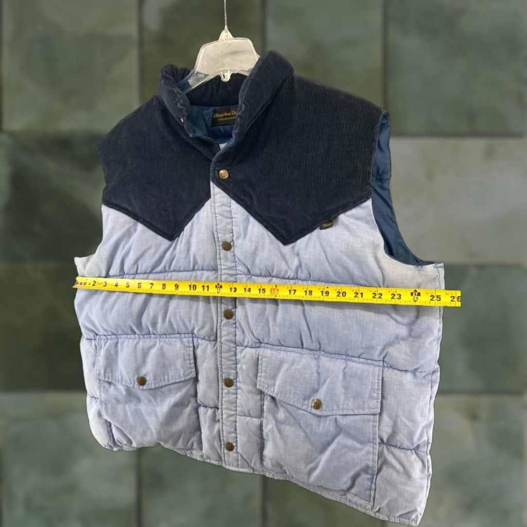 Vintage VINTAGE Charles Daly Mens Puffer Vest XL Blue Snap Outdoor Size US XL / EU 56 / 4 - 1 Thumbnail