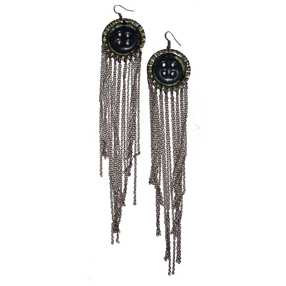 Designer Vintage Castle Milk Stout Bottle Cap Earrings Size ONE SIZE - 4 Thumbnail