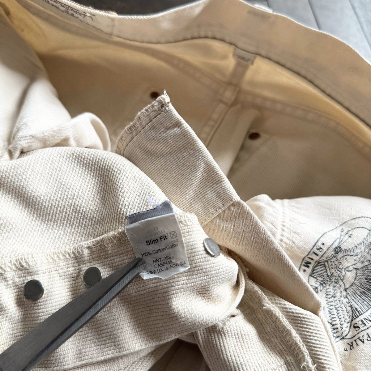 Wallace & Barnes J.Crew Wallace & Barnes Mens Slim Corduroy Pants Beige Jeans Size US 32 / EU 48 - 7 Thumbnail