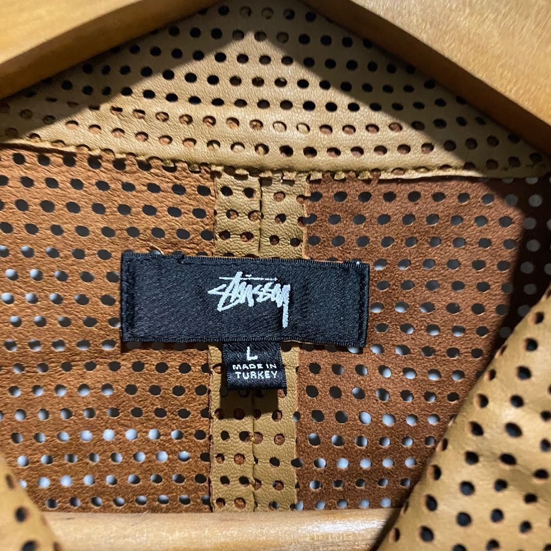 Stussy Stussy Perforated Leather Jacket L Size US L / EU 52-54 / 3 - 5 Thumbnail