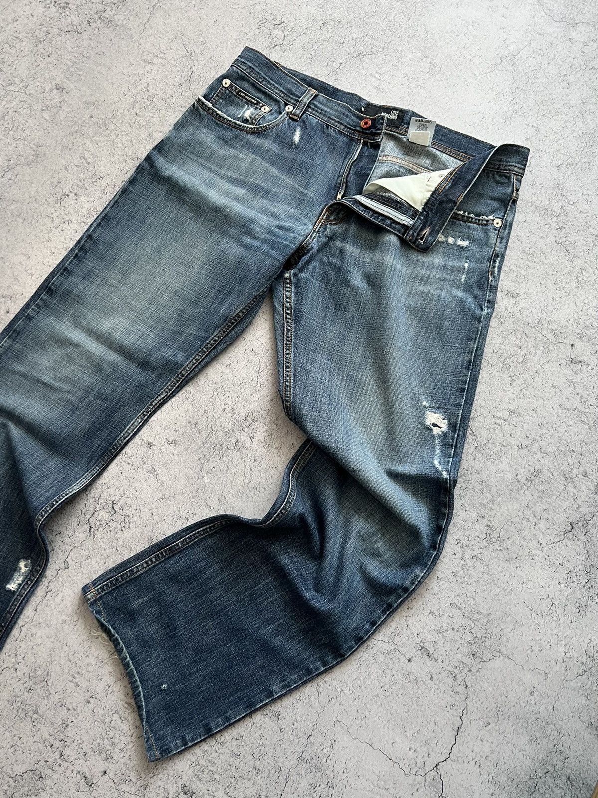 Moschino Vintage Love Moschino Jeans Distressed Denim Pants 00s Size US 38 / EU 54 - 3 Thumbnail