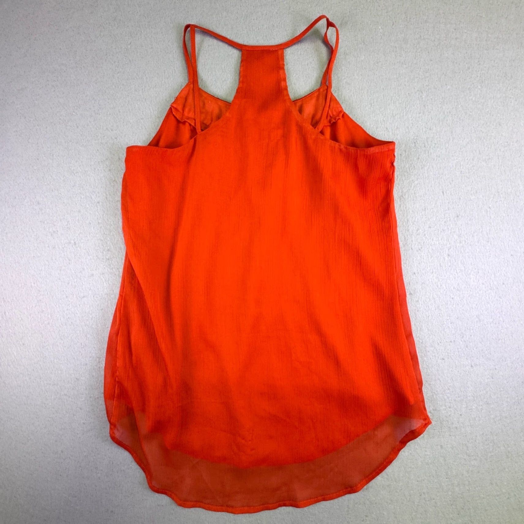 Vintage Studio Y Tank Top Women's M Orange Beaded Sequin Racerback Chiffon Camisole Party Casual Bohemian Beach Summer Vintage No Size M / US 6-8 / IT 42-44 - 6 Thumbnail