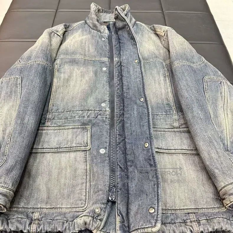 Balenciaga Balenciaga Washed Retro Distressed Parka Denim Jacket Size US S / EU 44-46 / 1 - 2 Thumbnail