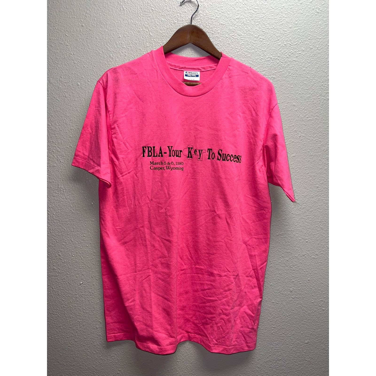 Hanes Vintage Casper Wyoming Shirt FBLA Your Key To Success 1990 L Size US L / EU 52-54 / 3 - 1 Thumbnail