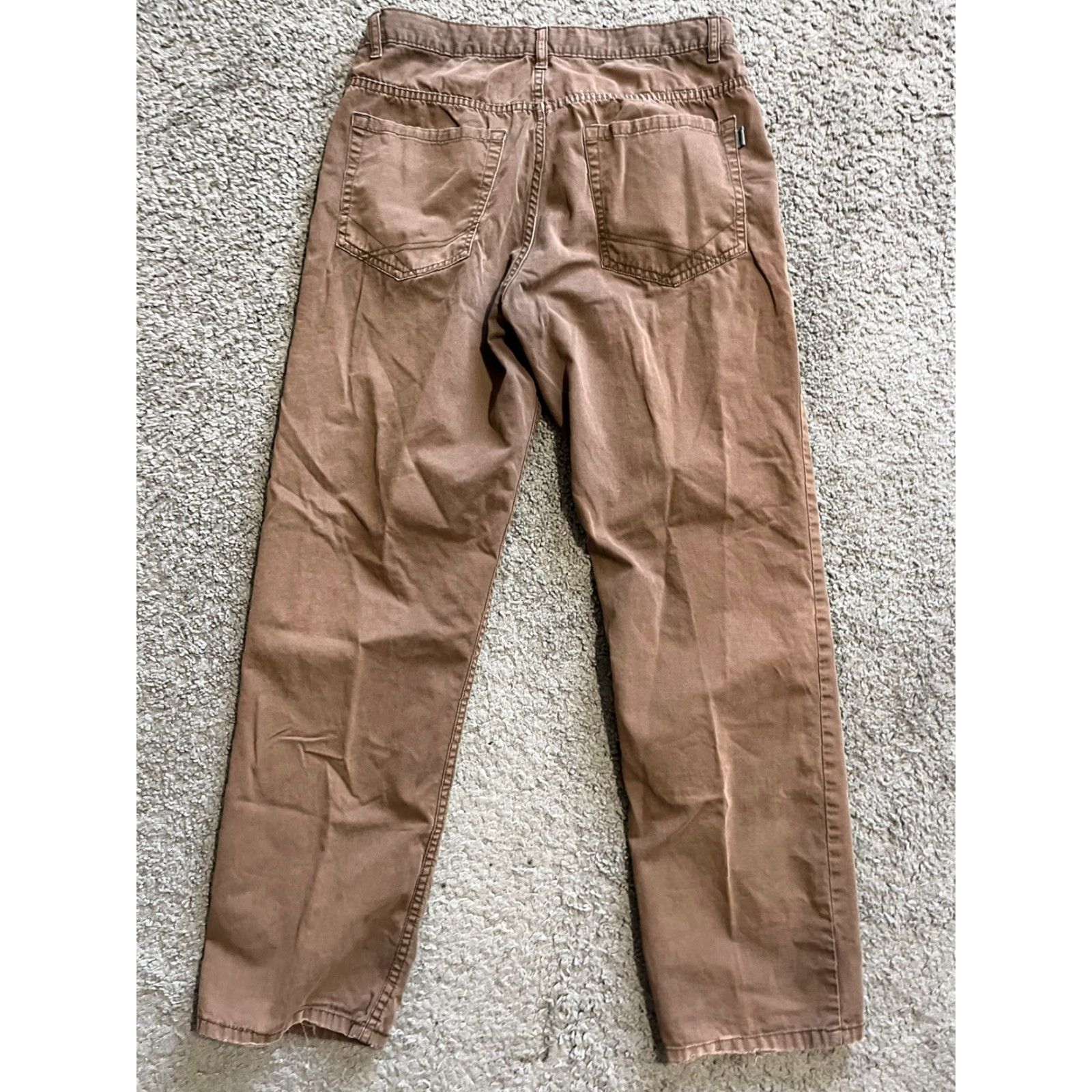 PD&C PD&C Pants Men 32 x 30 Chino Flat Front Casual Brown Cotton Slim Tapered Inseam 30 Mens Size US 32 / EU 48 - 3 Thumbnail