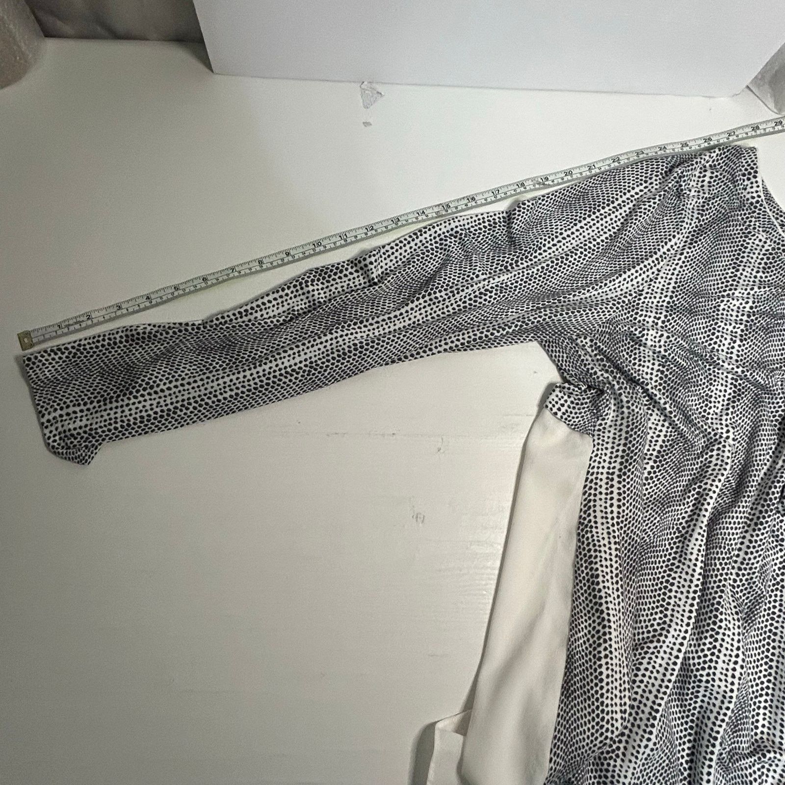 Apt. 9 Apt 9 Black White Spotted Layered Pleated Hem Blouse XL Size XL / US 12-14 / IT 48-50 - 5 Thumbnail