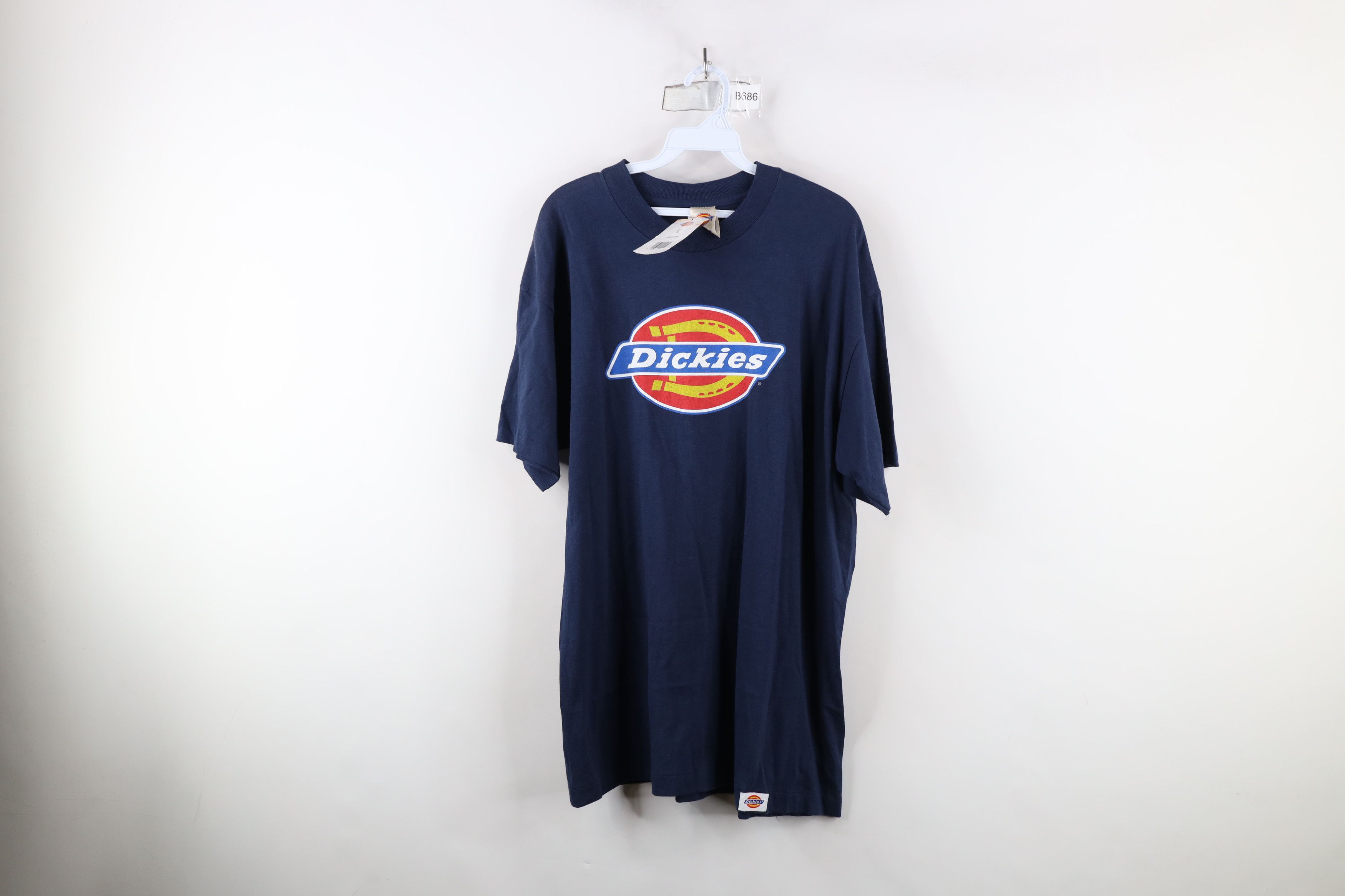 Dickies × Vintage Deadstock Vintage 90s Dickies Logo T-Shirt Blue Cotton USA Size US XL / EU 56 / 4 - 1 Thumbnail