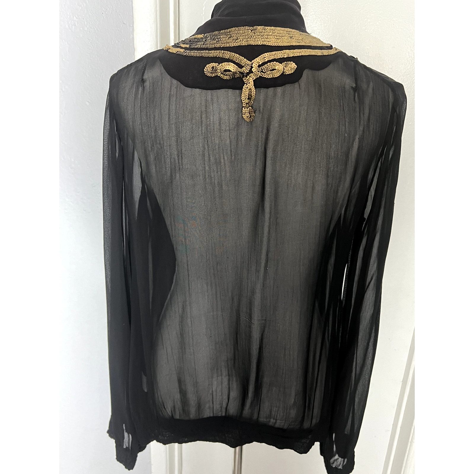Antik Batik Antik Batik sheer black and gold sequin blouse Sz S Size S / US 4 / IT 40 - 10 Thumbnail