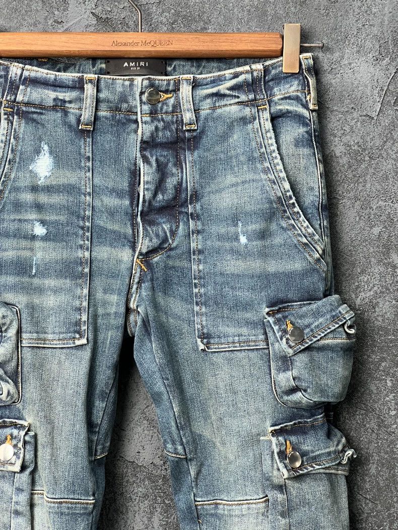 Amiri Amiri Multi-pocket Patchwork Drawstring Elastic Denim Pant Size US 29 - 3 Thumbnail