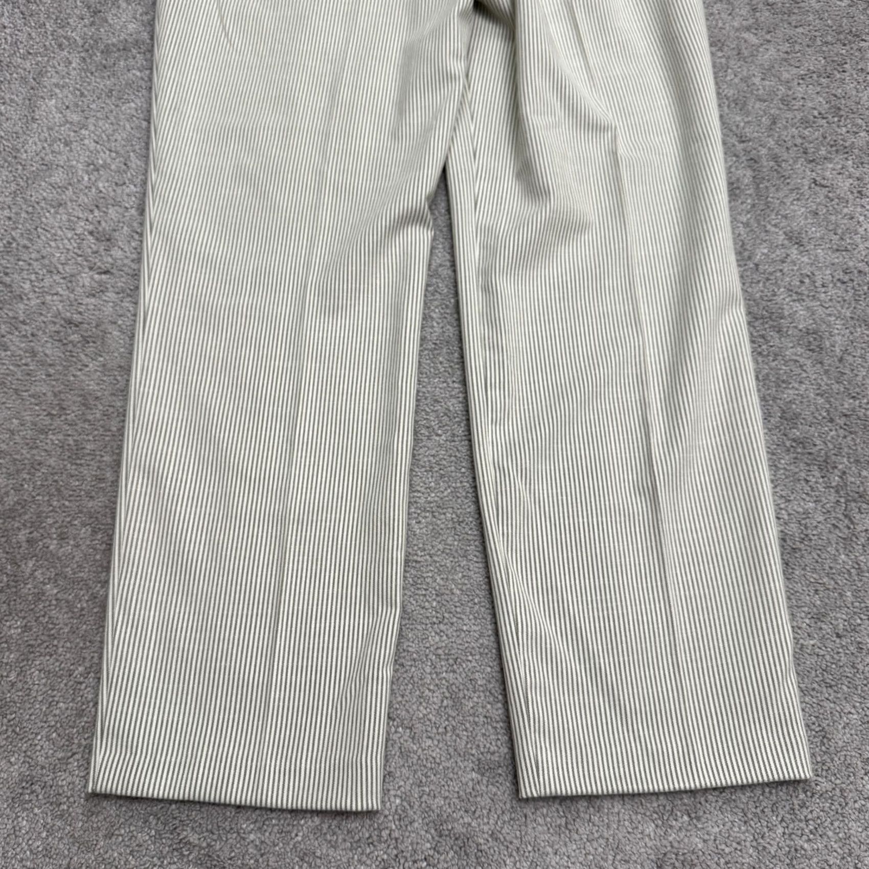 Joie Joie Pinstriped Slim Straight Trouser Pants Women 12 White Gray High Rise Career Size 34" / US 12 / IT 48 - 3 Thumbnail