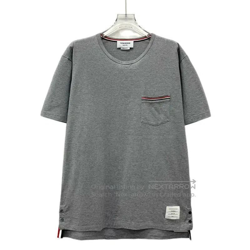 Thom Browne Thom Browne Gray Cotton T-Shirt for Men . Size US XL / EU 56 / 4 - 1 Thumbnail