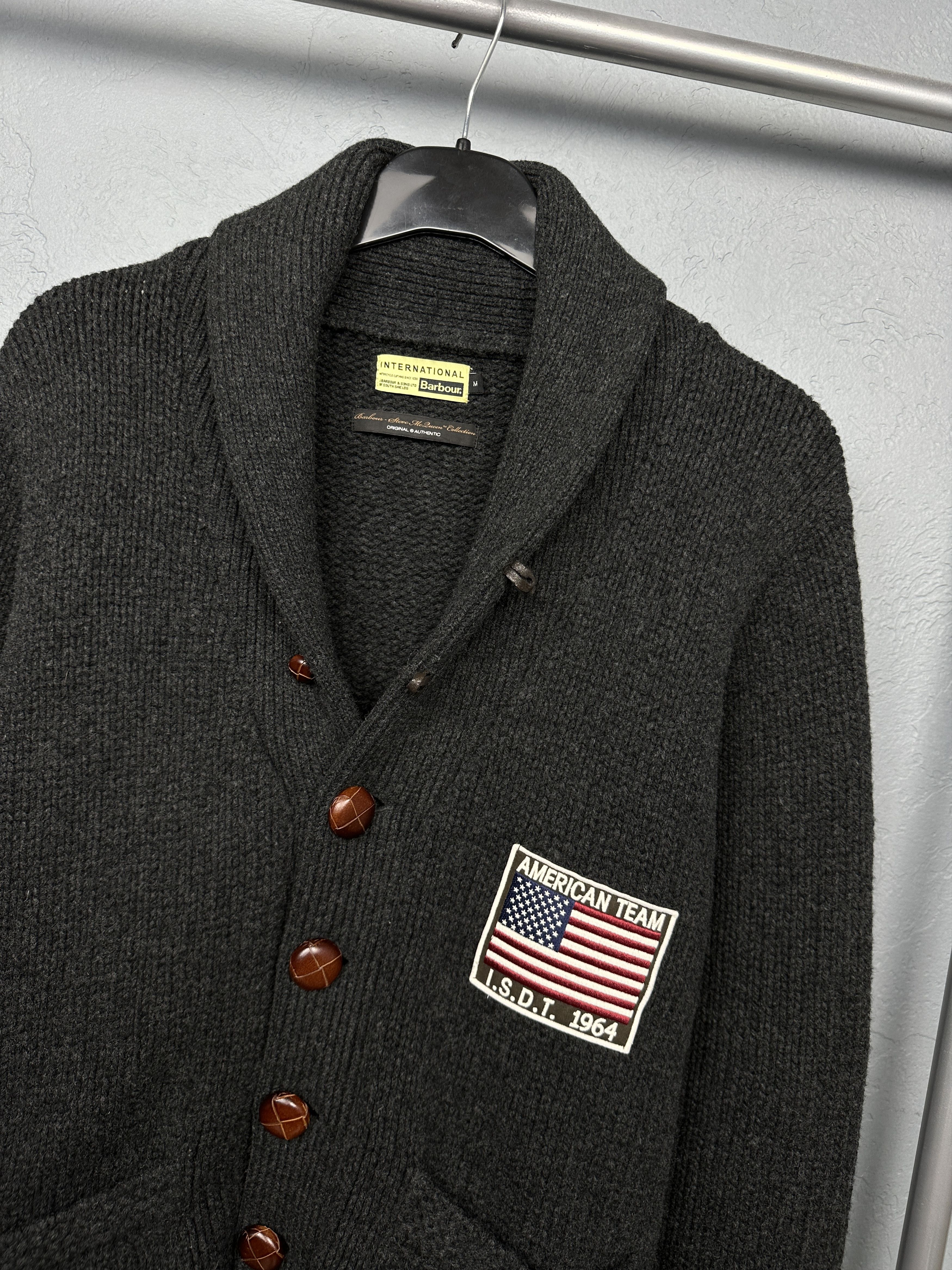 Barbour Barbour International Mens Melrose Shawl Neck Wool Cardigan Size US M / EU 48-50 / 2 - 2 Thumbnail