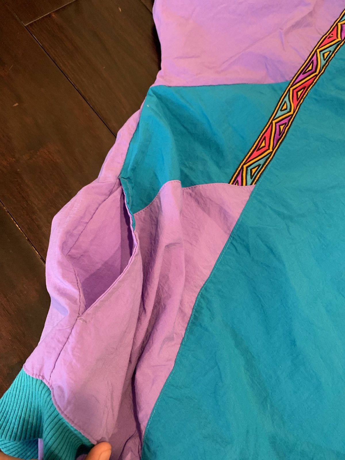 Vintage Lavon Vintage 80's Purple Blue Athletic Windbreaker Polo Size US L / EU 52-54 / 3 - 4 Thumbnail