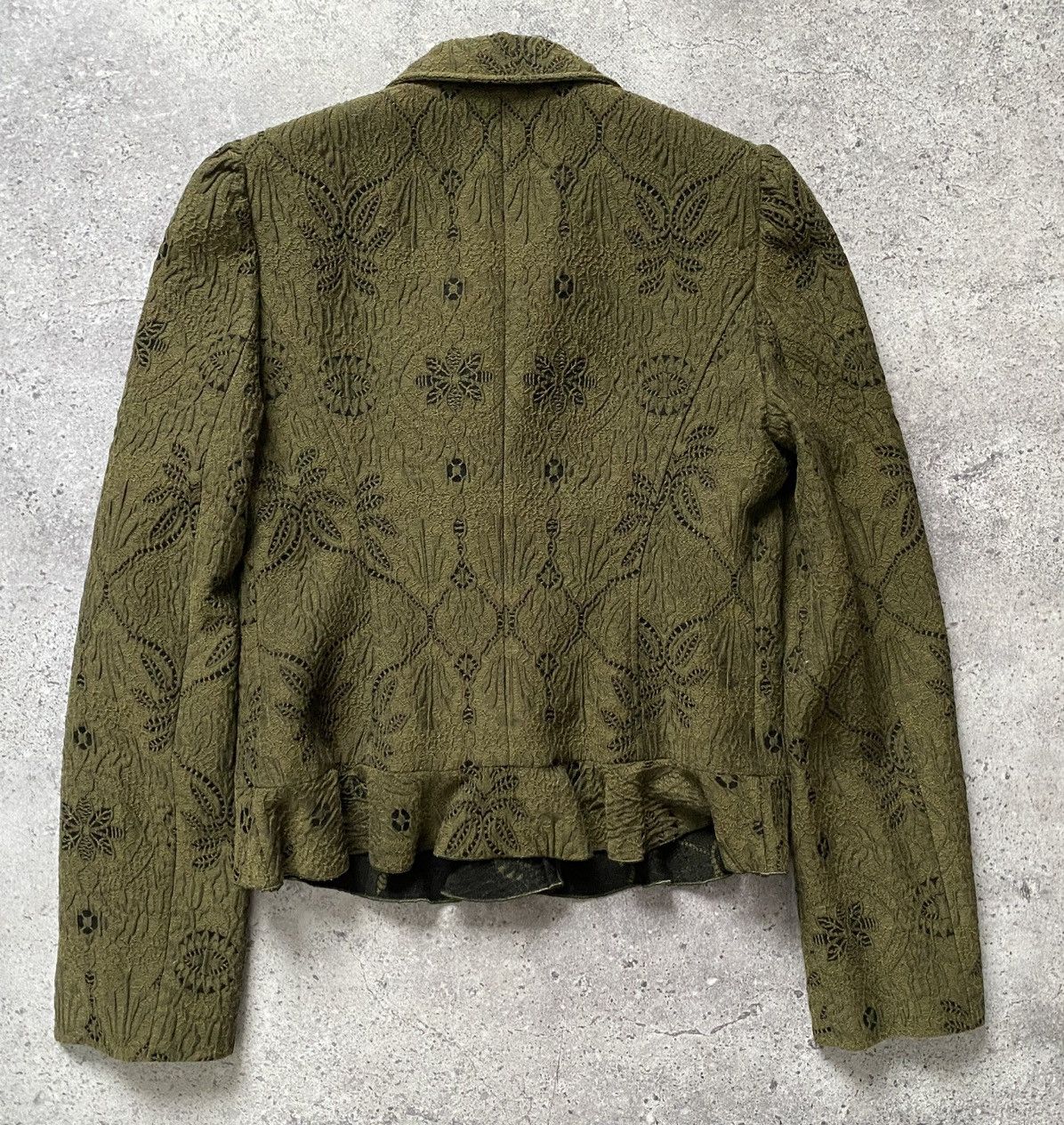 Valentino Red Valentino Jacquard Peplum Jacket Ruffle Blazer Y2K Size M / US 6-8 / IT 42-44 - 15 Thumbnail