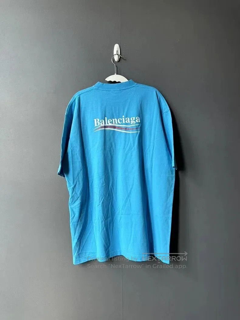 Balenciaga Balenciaga Blue Distressed Coke T-shirt. Size US XS / EU 42 / 0 - 2 Thumbnail