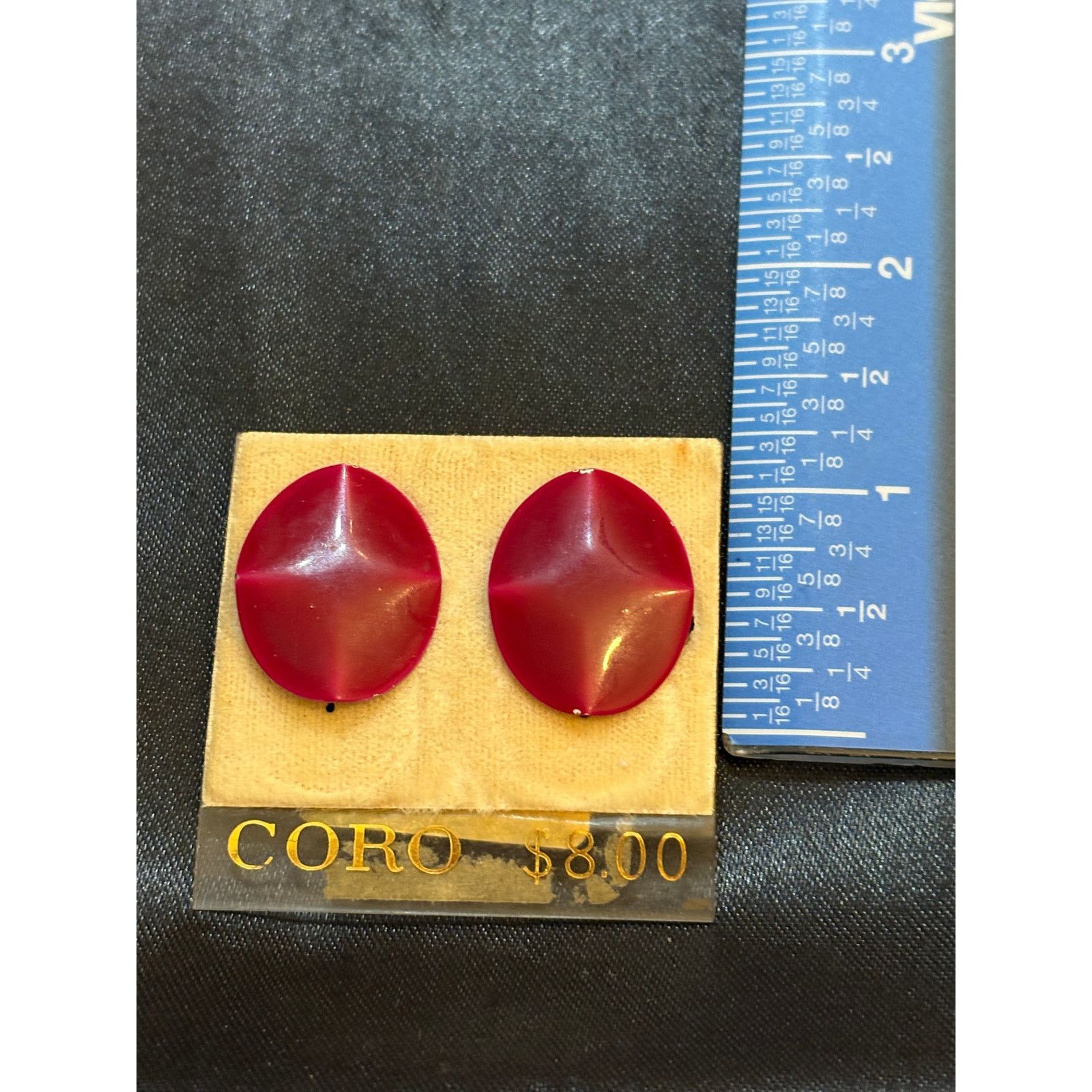 Other Vintage old stock 1950s Coro Bood Red Earrings Size ONE SIZE - 4 Thumbnail