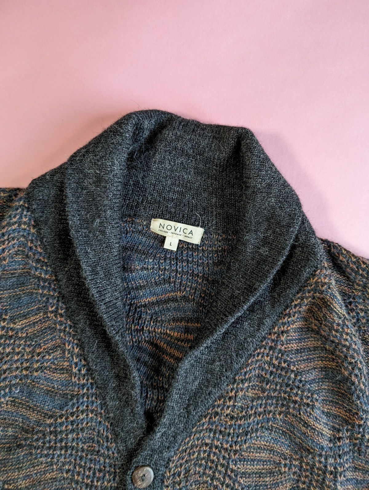 Vintage Navajo Design Cardigan Made in Peru Sweaters Knitwear