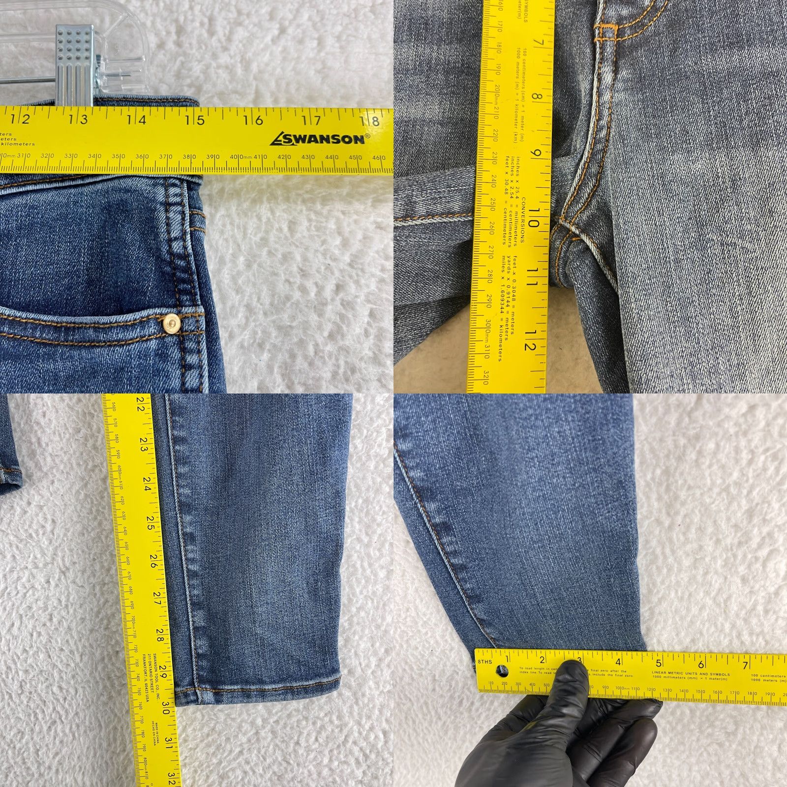 Vintage KUT from the Kloth Fab AB Mia Toothpick Skinny Jeans Womens High-Rise Size 6 Blue Denim 30" Waist 30" Inseam Regular Fit City Hippie 5-Pocket Womens Size 28" / US 6 / IT 42 - 8 Thumbnail