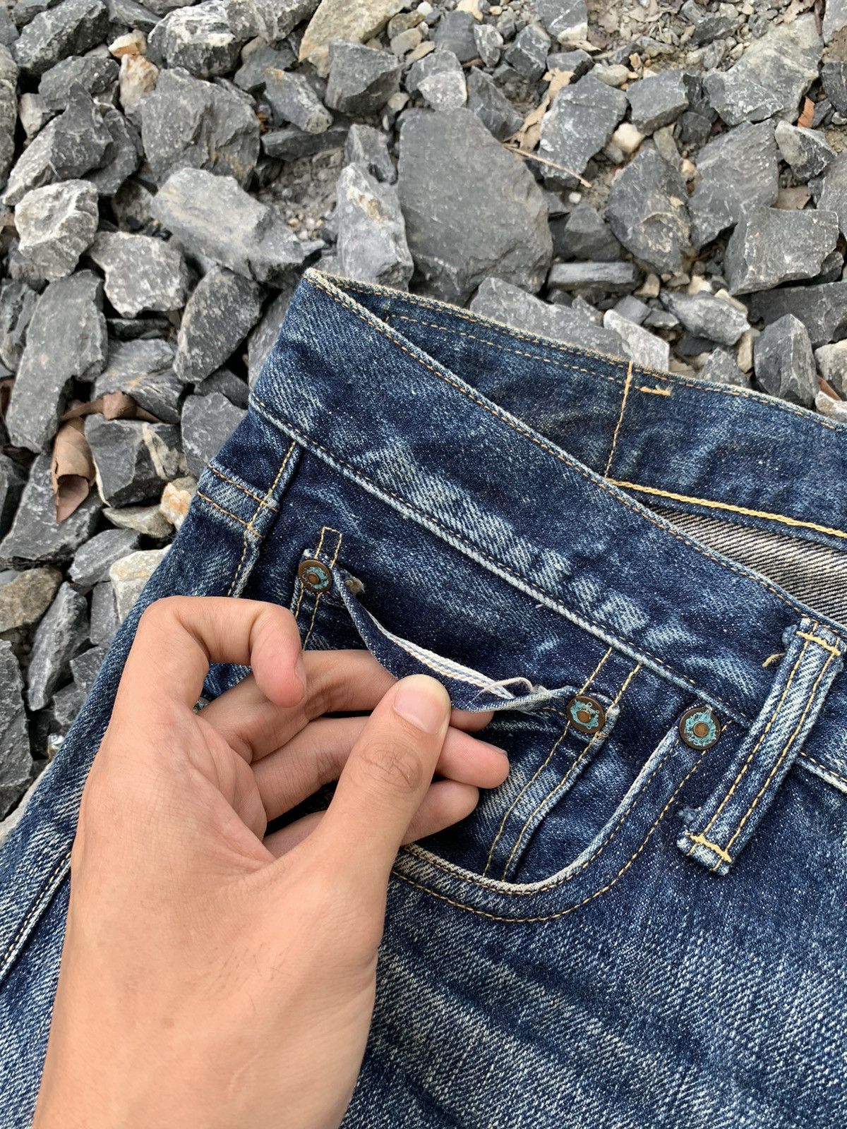 Kapital VINTAGE BURGUS PLUS SELVEDGE JAPANESE FADED DISTRESSED DENIM Size US 32 / EU 48 - 13 Thumbnail