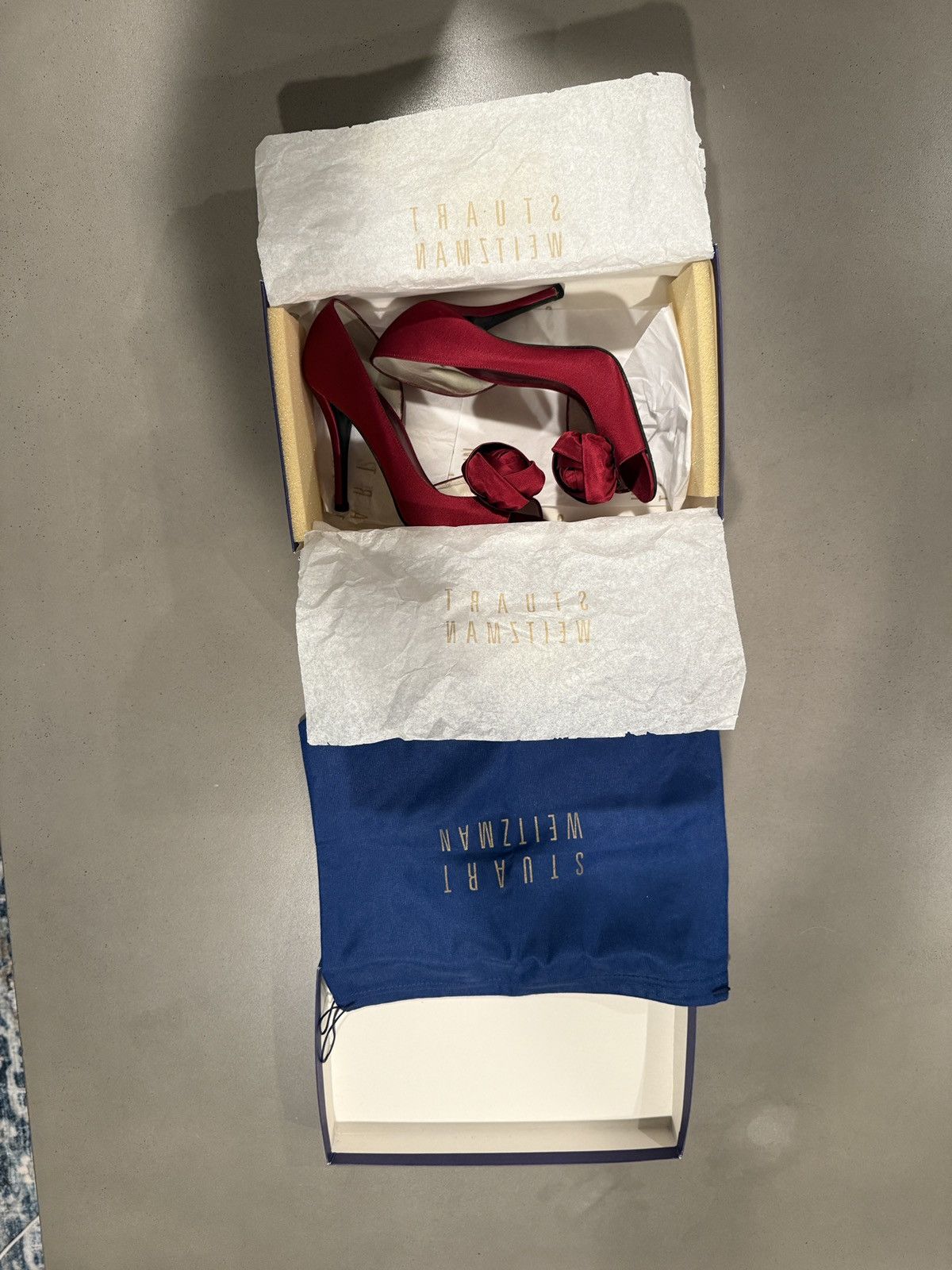 Stuart Weitzman Weitzman Pomposo Heel: Ruby Satin Size US 5.5 / IT 35.5 - 3 Thumbnail