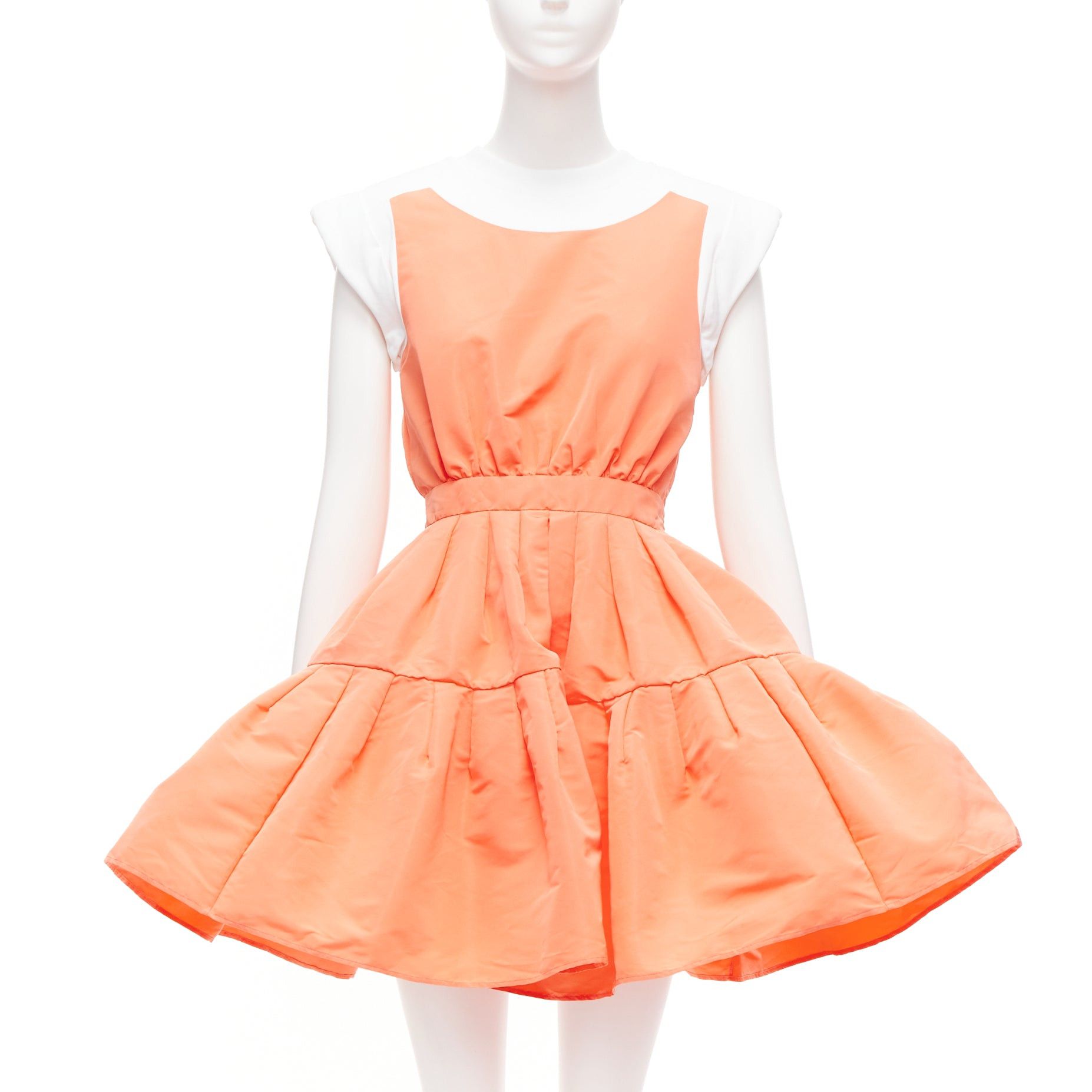 Alexander McQueen ALEXANDER MCQUEEN apricot taffeta Tromp Loeil cotton tank flared dress IT38 XS Size XS / US 0-2 / IT 36-38 - 1 Thumbnail