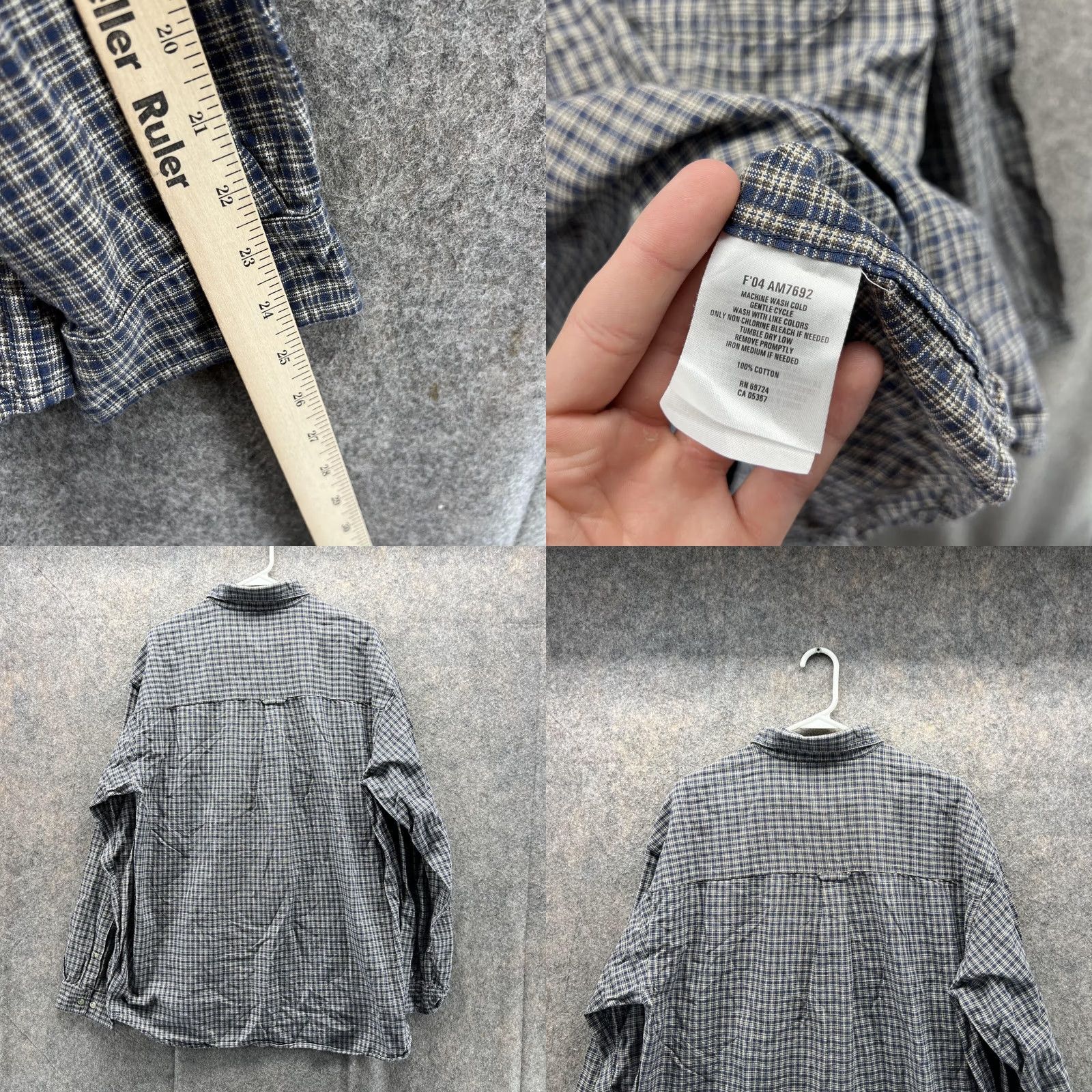 Vintage VINTAGE Columbia Shirt Men XL Plaid Gray Button-Down Casual/Business/Workwear Size US XL / EU 56 / 4 - 8 Thumbnail