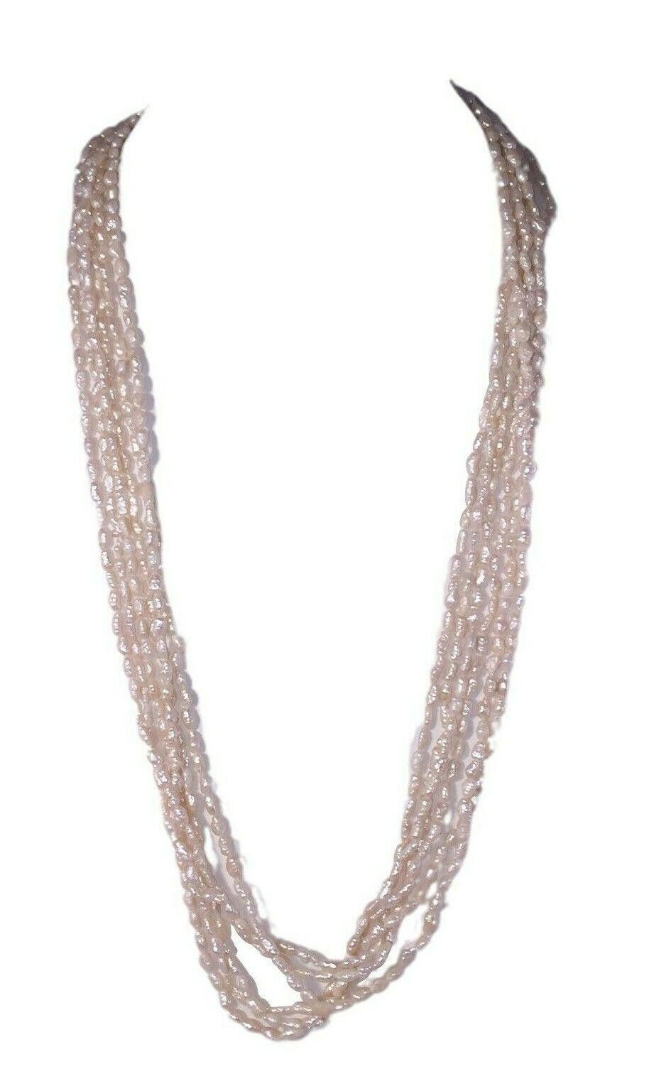 Designer Vintage Freshwater Pearl Bead Multi Strand Necklace Size ONE SIZE - 3 Thumbnail