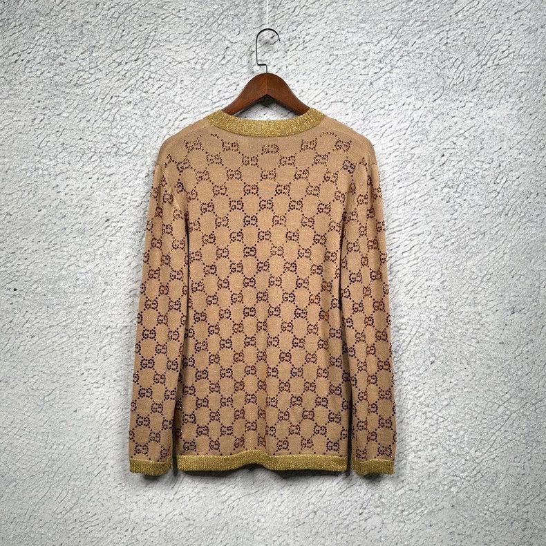 Gucci GucciKhaki gold-rimmed full-printed rhinestone double Glogo Size US S / EU 44-46 / 1 - 2 Thumbnail
