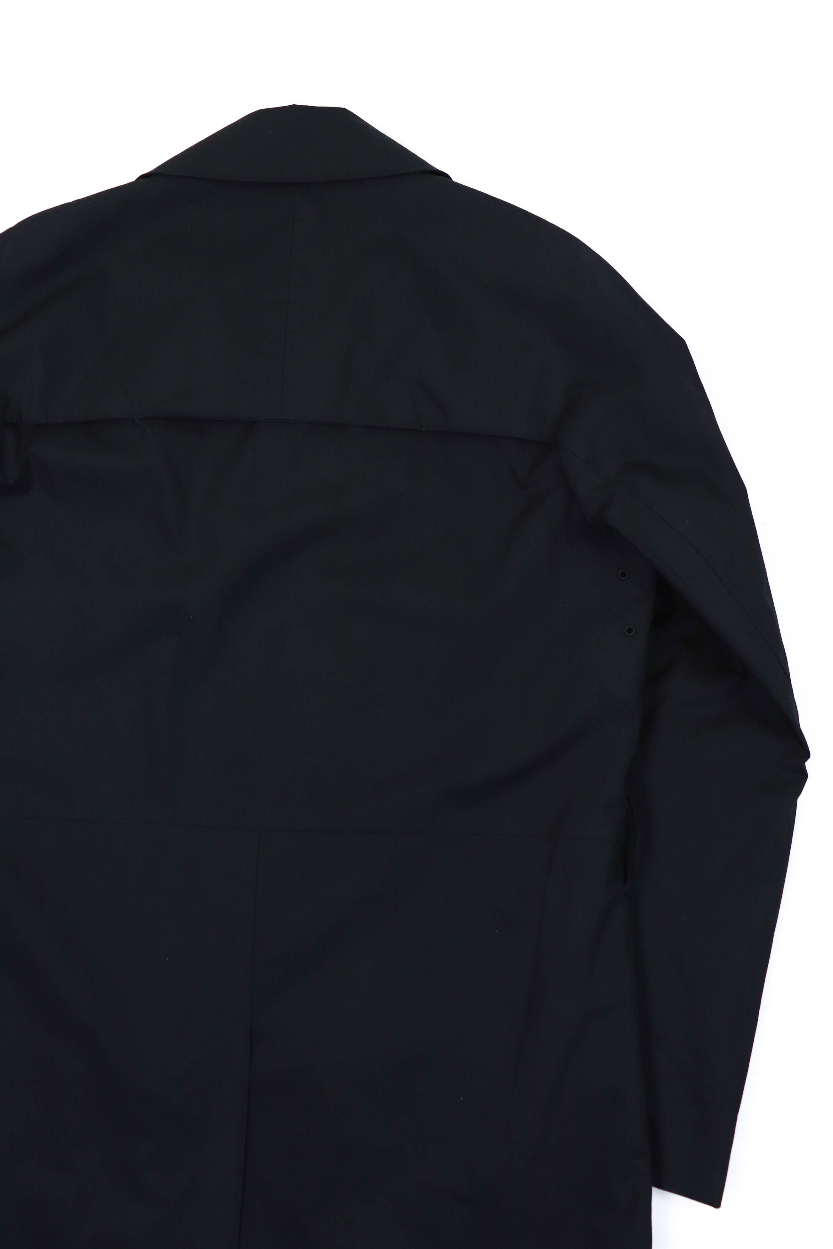 Cos COS Charcoal Black Tech Cotton Double Breasted Mac Coat Size US M / EU 48-50 / 2 - 9 Thumbnail