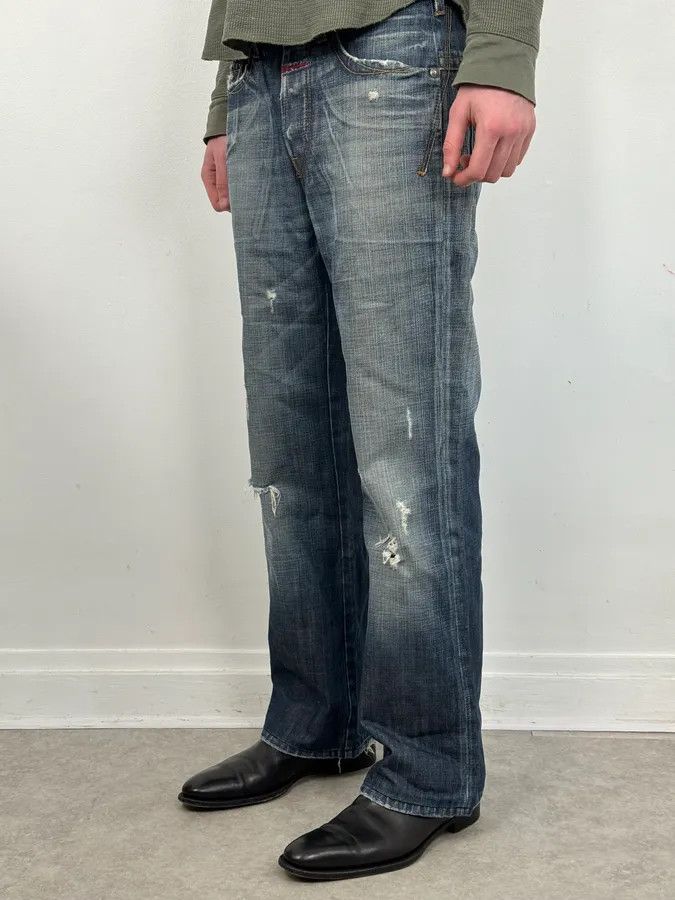 Marithe + Francois Girbaud 2000s Marithé + François Girbaud Faded Blue Relaxed Denim Jeans Size US 32 / EU 48 - 3 Thumbnail