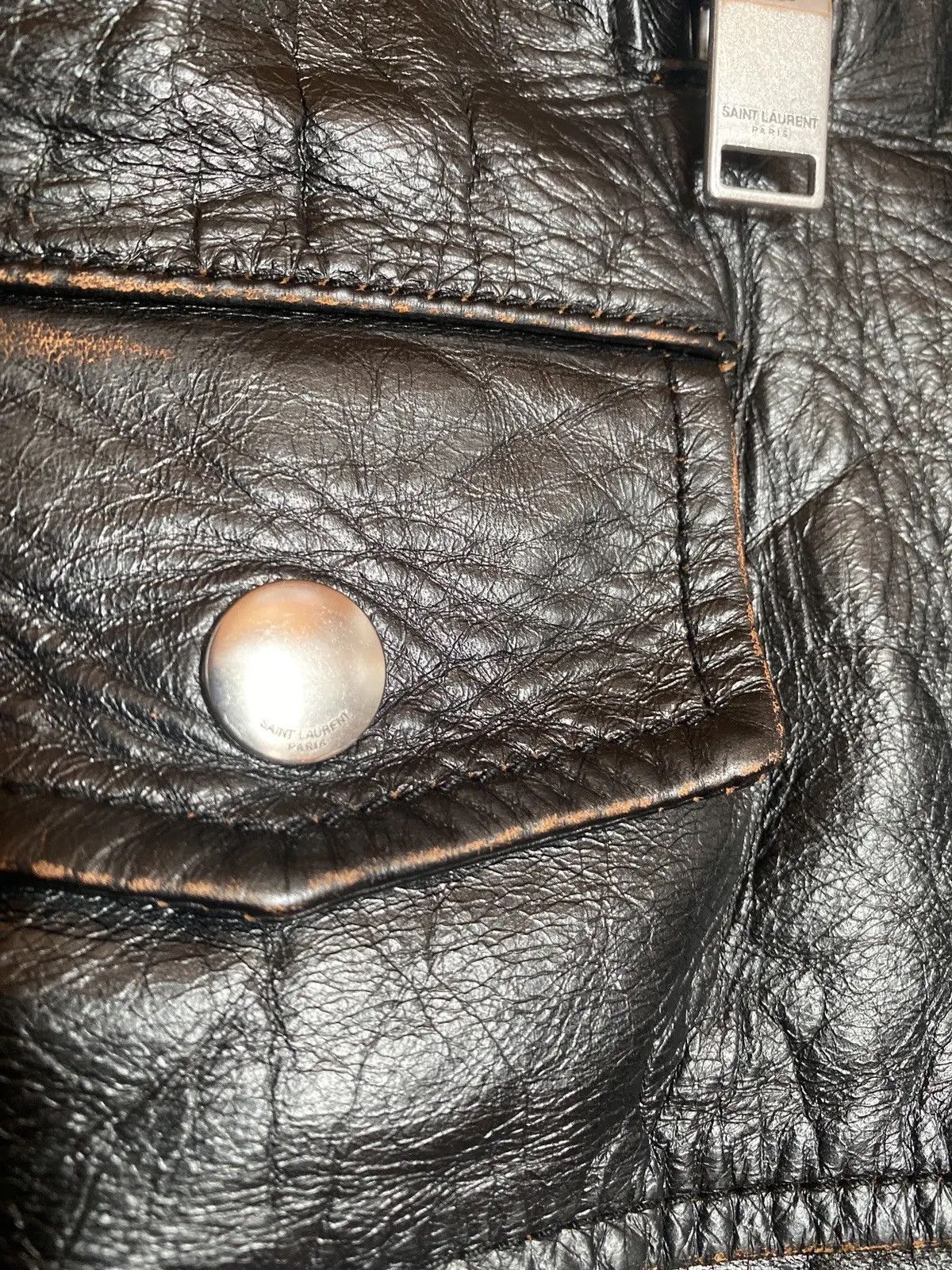 Saint Laurent Paris SLP Martini Cat Leather Jacket Size US M / EU 48-50 / 2 - 5 Thumbnail