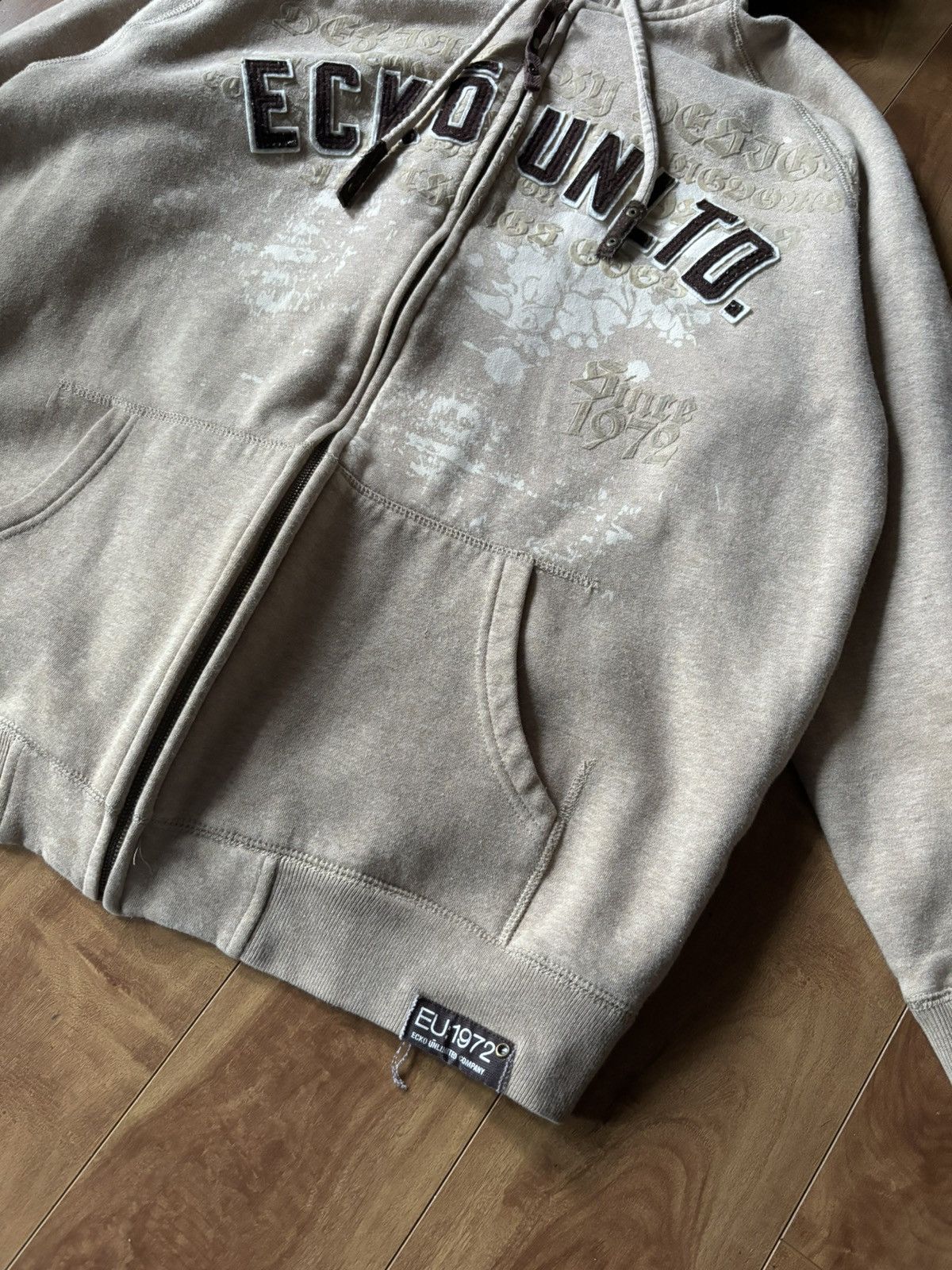 Ecko Unltd. Y2k Echo Unltd cream graphic embroidered jacket vintage Size US XL / EU 56 / 4 - 4 Thumbnail