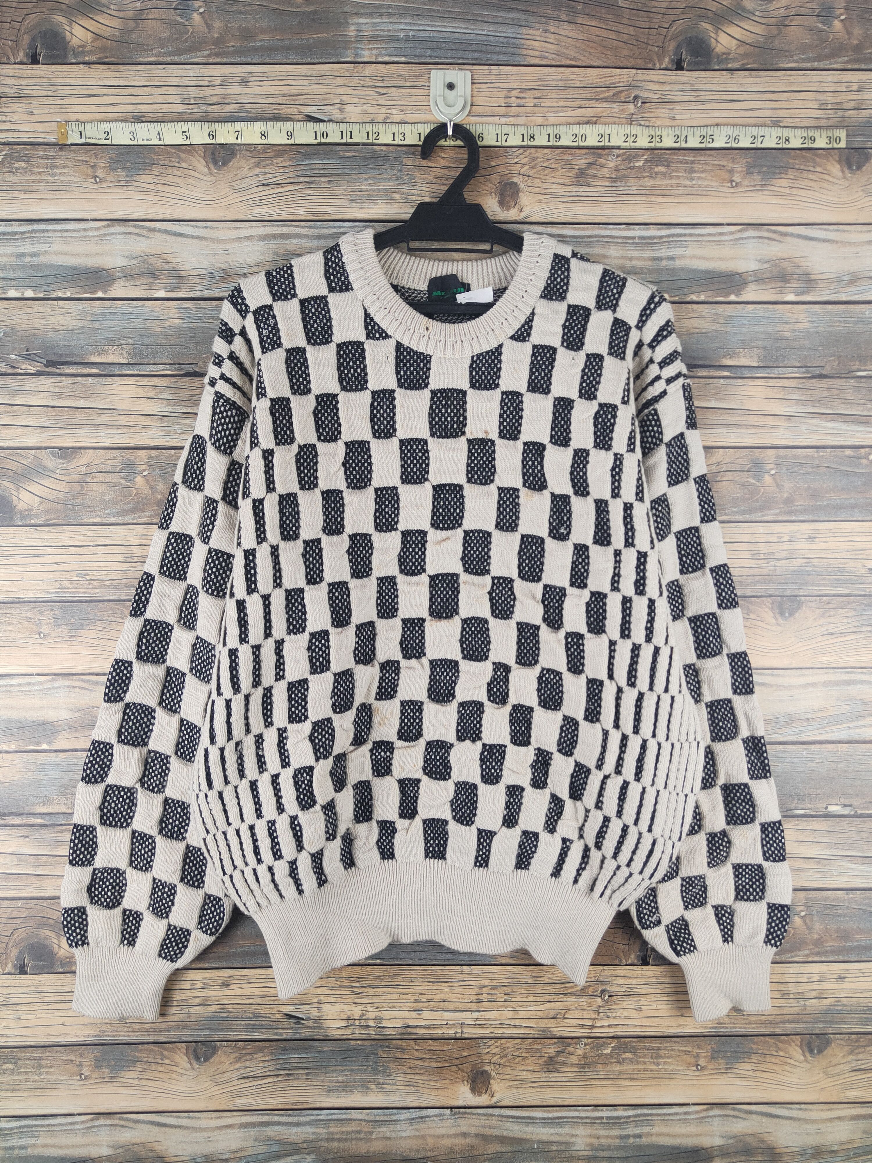 Mr. Junko DL Mr.Junko Beige Black Knitwear Sweatshirts #46-608 Size US M / EU 48-50 / 2 - 1 Thumbnail