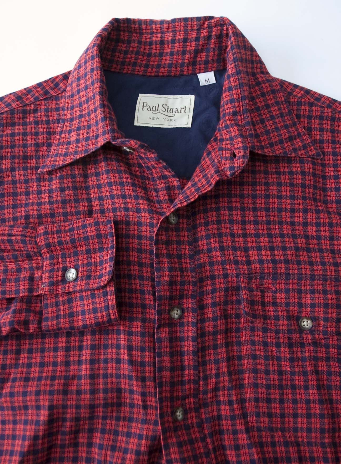 Paul Stuart Paul Stuart Shirt Dover Wool / Cotton Size M Red Plaid Size US M / EU 48-50 / 2 - 2 Thumbnail