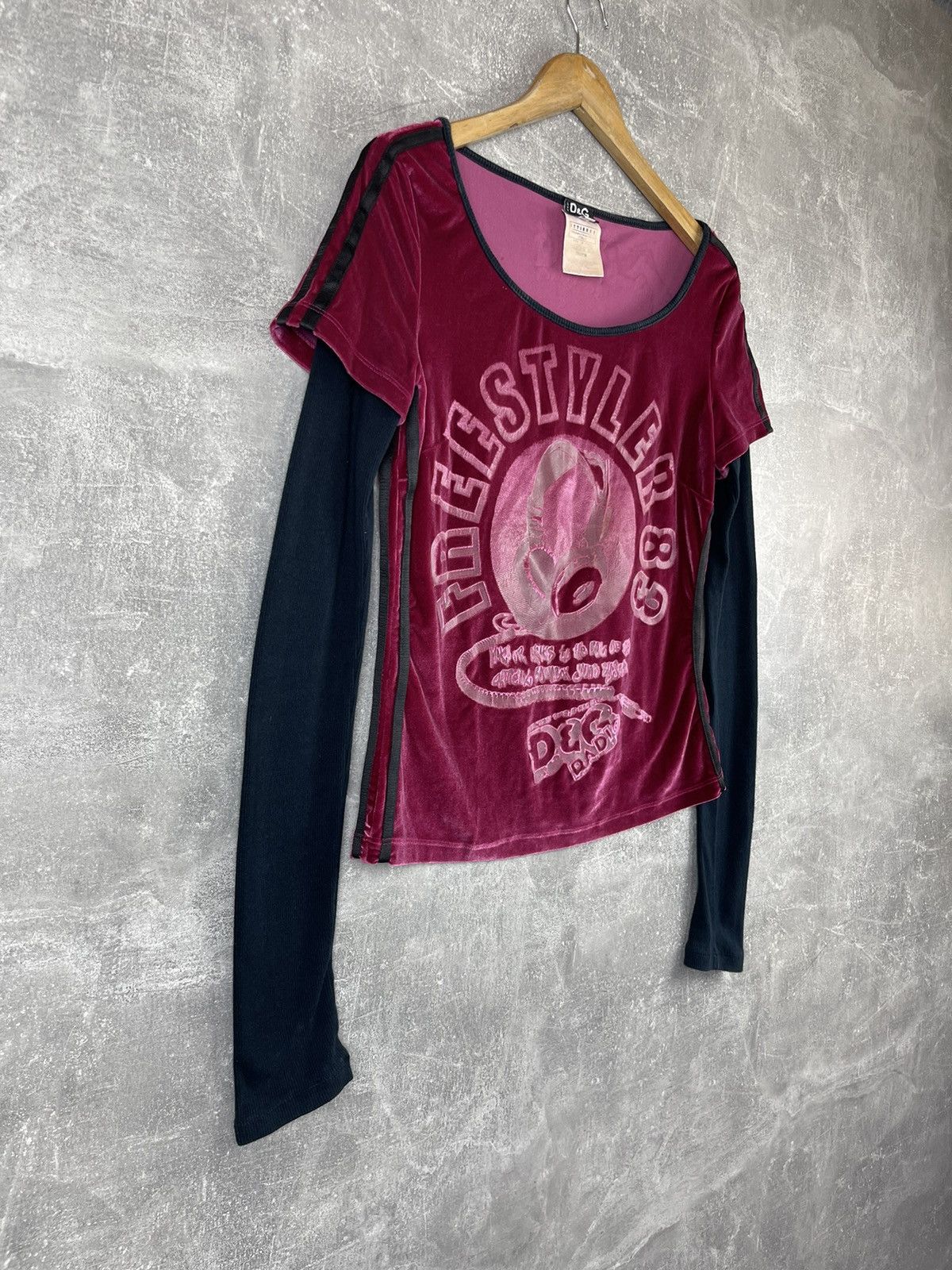 Dolce & Gabbana × Vintage Vintage Dolce&Gabbana Y2K Freestyler 83 Velour Layered Top Size XL / US 12-14 / IT 48-50 - 3 Thumbnail