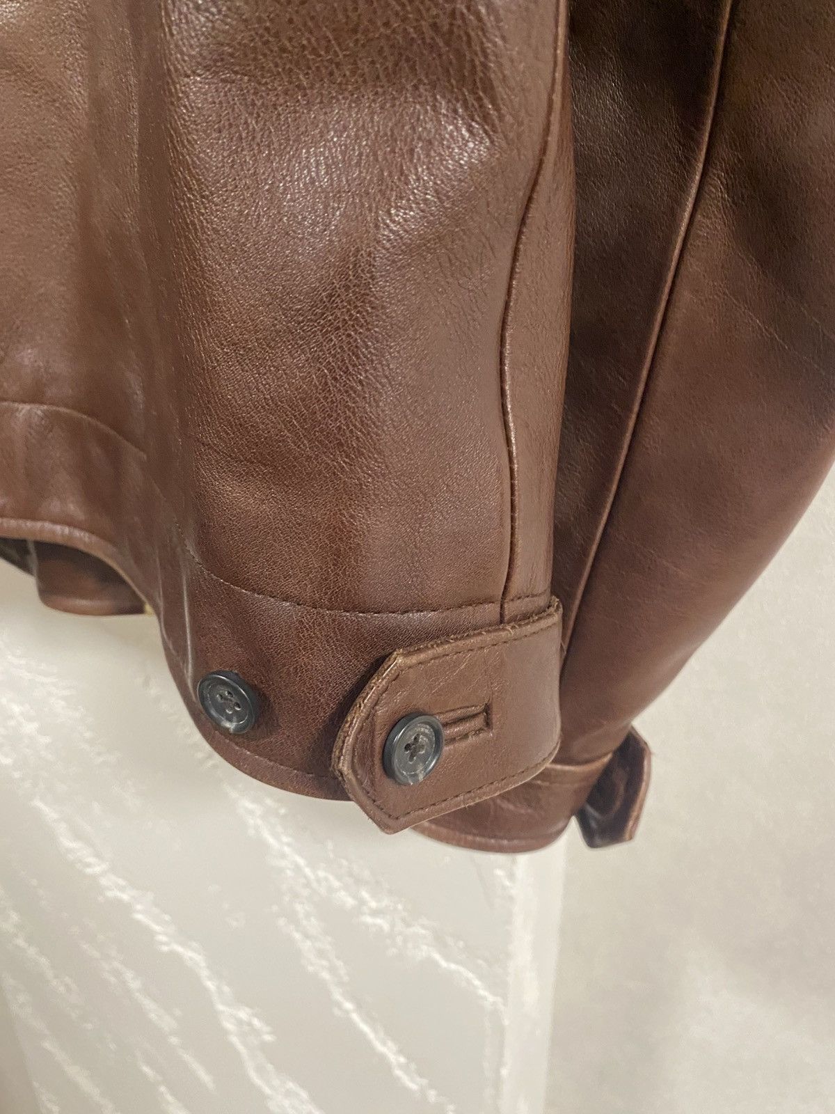 J.Crew J.Crew Brown Thik Leather Jacket Size: M Green Label Size US M / EU 48-50 / 2 - 16 Thumbnail