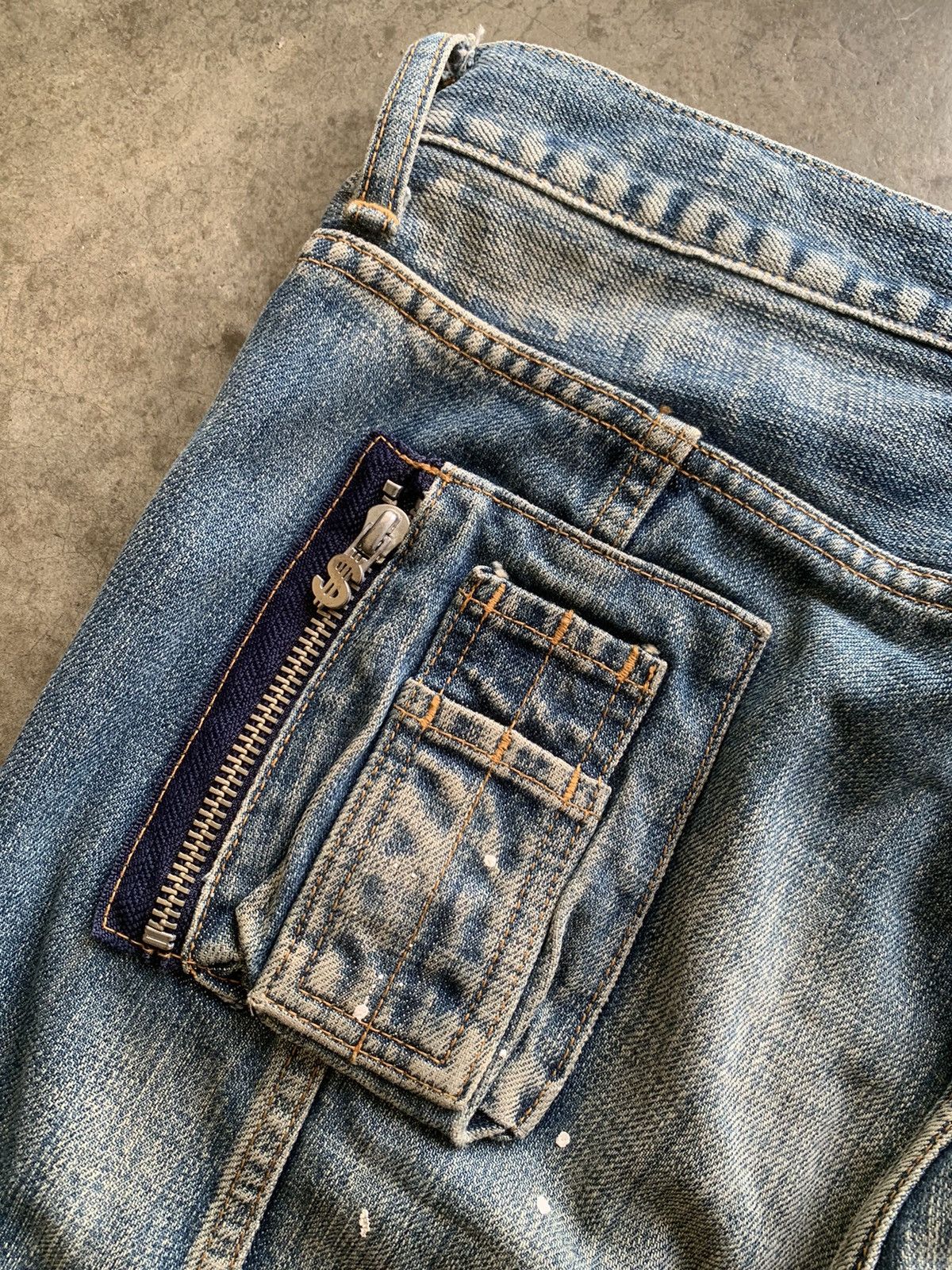 Japanese Brand Swagger japan beautiful faded design jeans Size US 35 - 12 Thumbnail