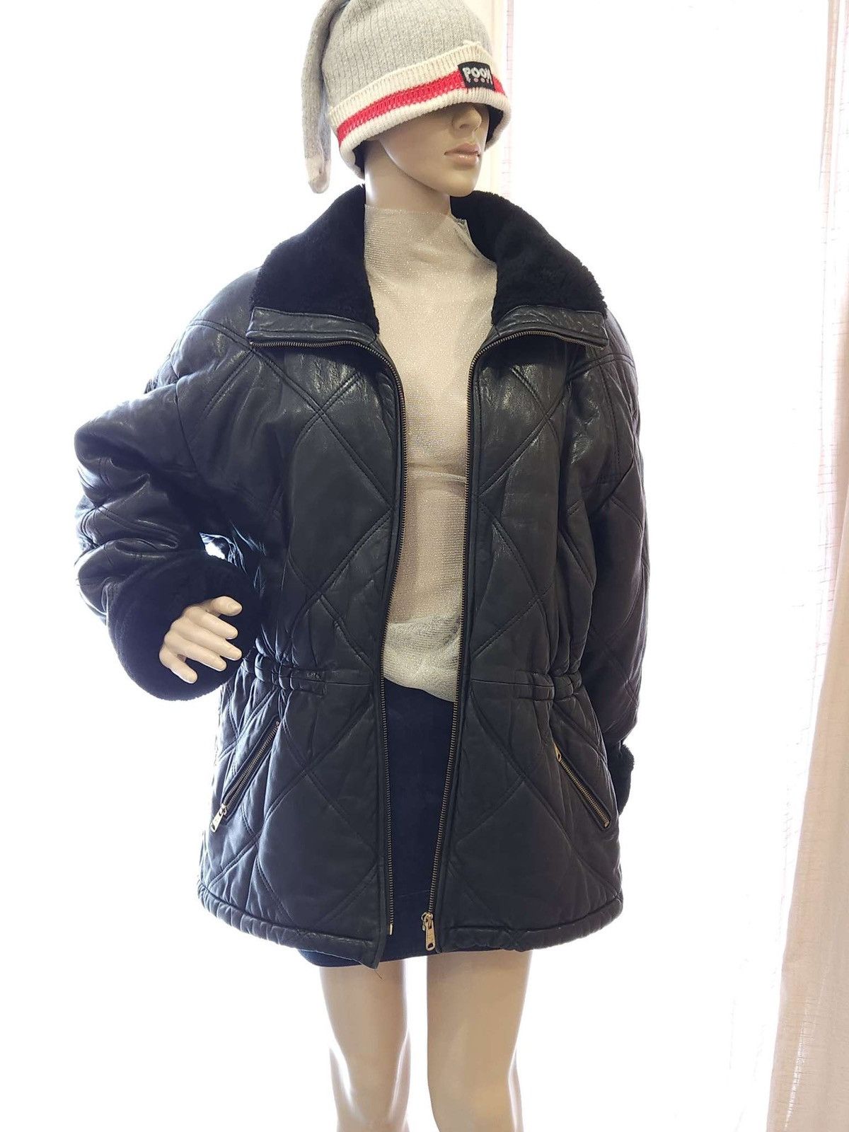 Vintage Vintage Genuine Leather/Lambskin Quilted Jacket By Marquis Size XXL / US 16-18 / IT 52-54 - 1 Thumbnail