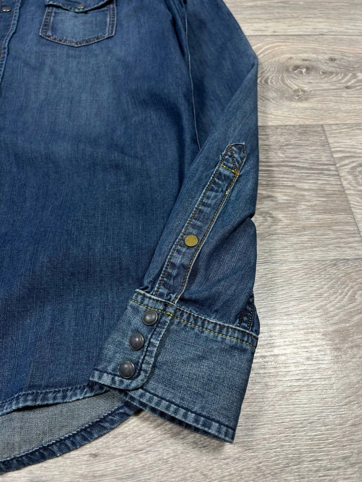 Diesel Diesel Denim Shirt Medium Blue Pearl Snap Button Western Size US M / EU 48-50 / 2 - 8 Thumbnail