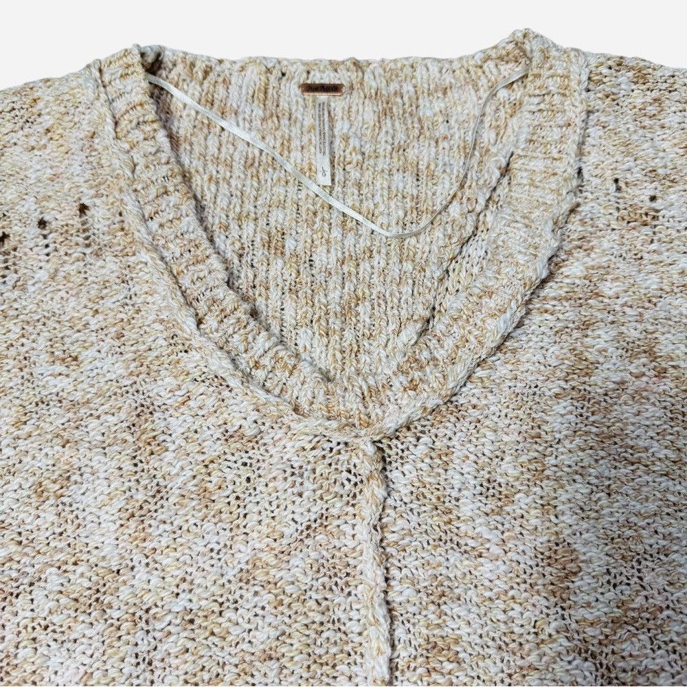 Free People Free People V-Neck Cotton Beige Melange Top Vest Size L Size L / US 10 / IT 46 - 6 Thumbnail