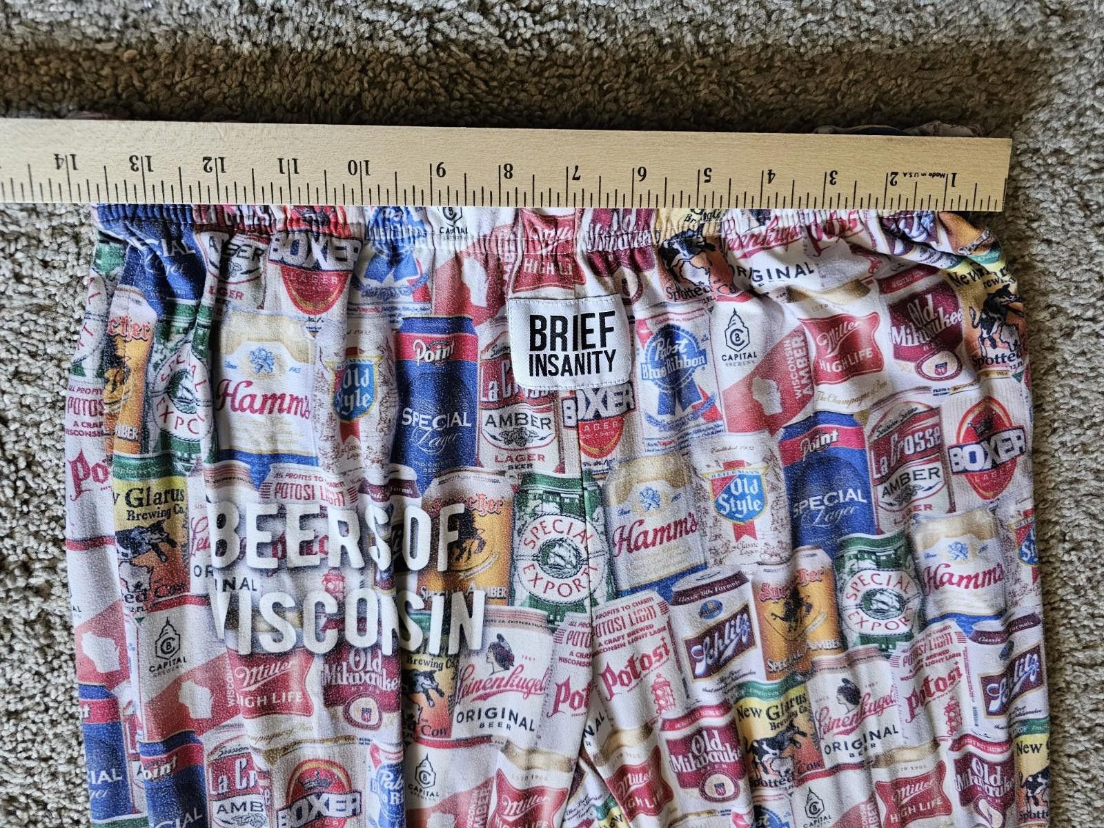 Designer Brief Insanity S Pockets Beers of Wisconsin No Drawstring Size ONE SIZE - 5 Thumbnail