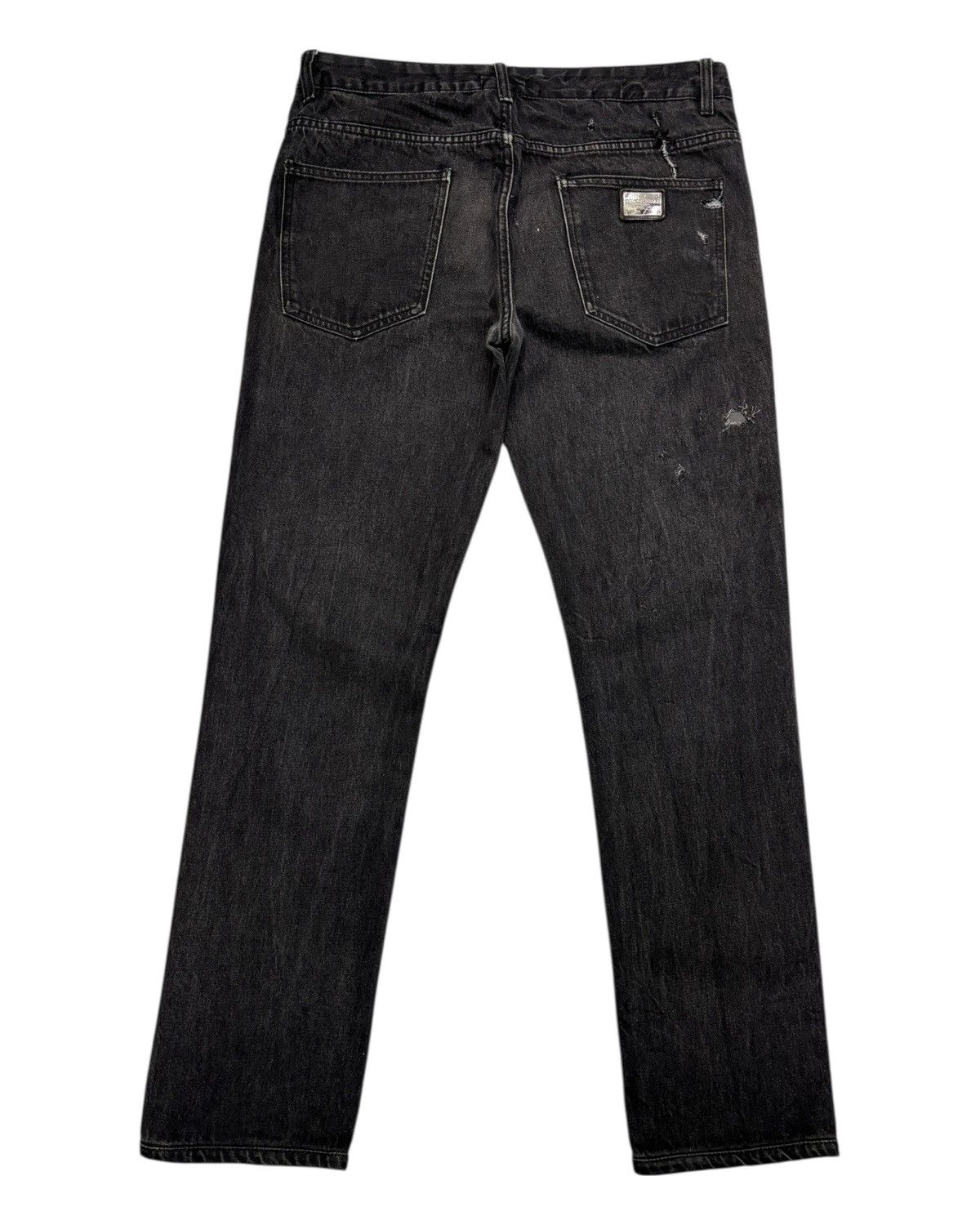 Dolce & Gabbana 🔥DOLCE & GABBANA SUPER BLACK DISTRESSED DENIM JEANS Size US 34 / EU 50 - 7 Thumbnail