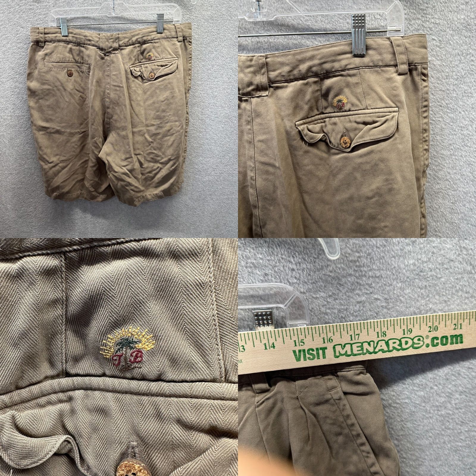 Tommy Bahama VINTAGE Tommy Bahama Shorts 36 Brown Silk Pleated Mens Casual Chino" Size US 36 / EU 52 - 8 Thumbnail