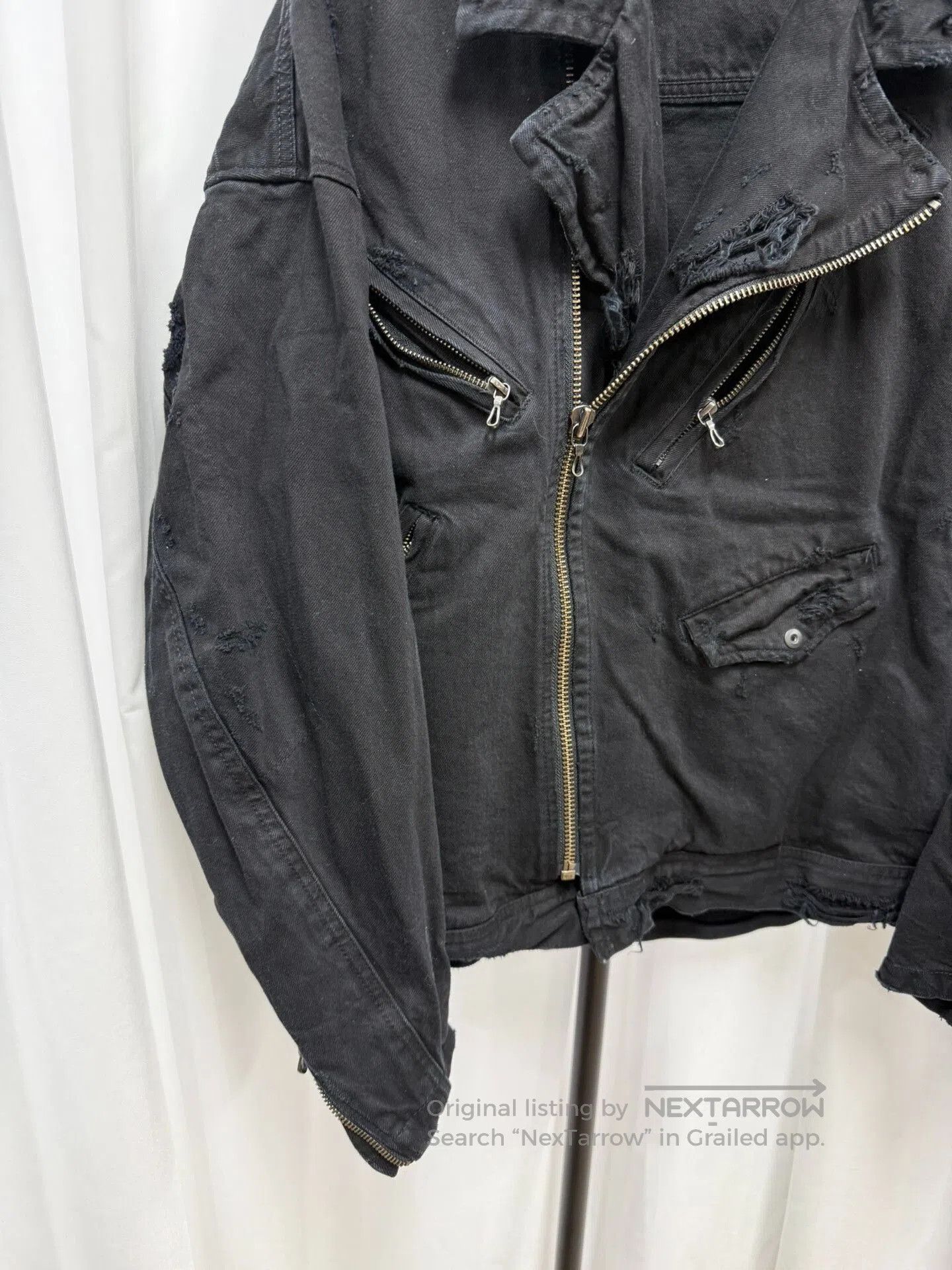 Julius Distressed Black Denim Jacket by Julius 7. Size US M / EU 48-50 / 2 - 4 Thumbnail