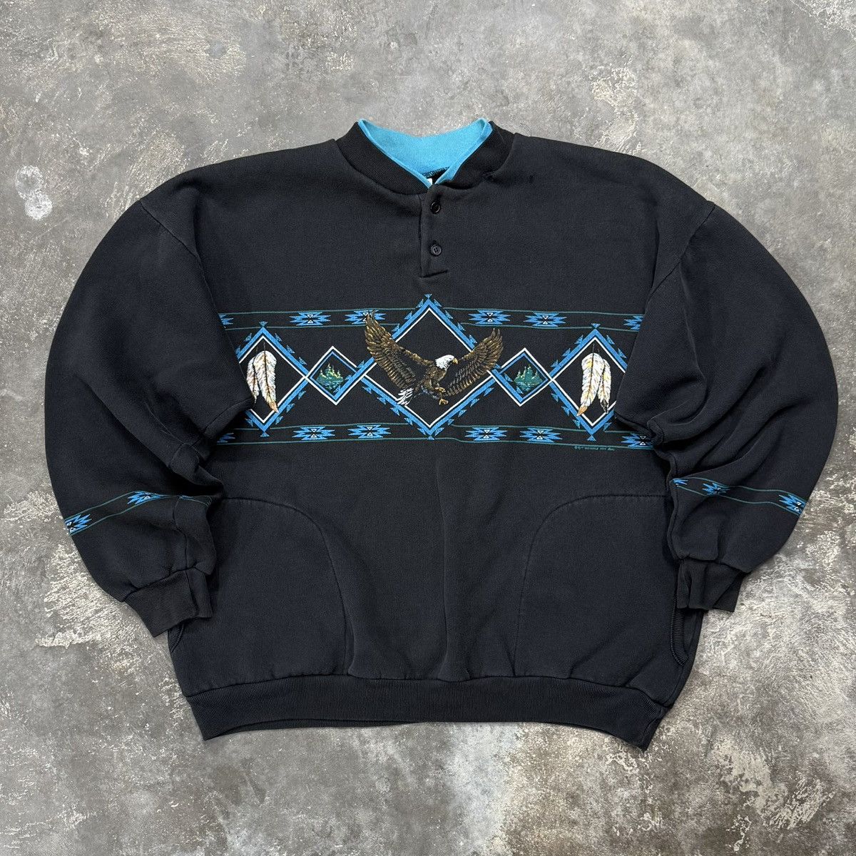Vintage 90s Art Unlimited Eagle Sweatshirt USA XL Size US XL / EU 56 / 4 - 1 Thumbnail
