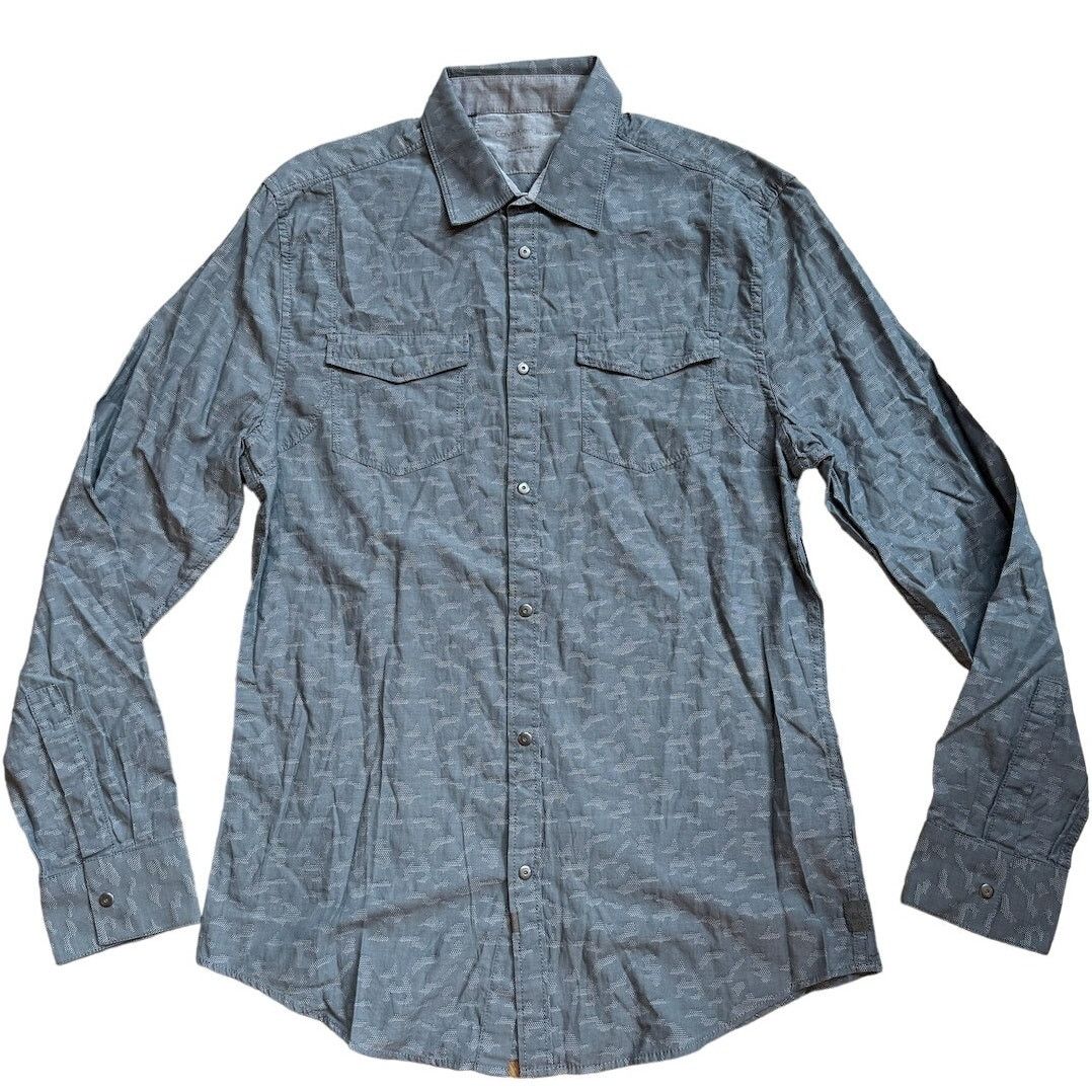 Calvin Klein NWT Calvin Klein Jeans Textured Pattered Button Down Shirt Size US S / EU 44-46 / 1 - 1 Thumbnail