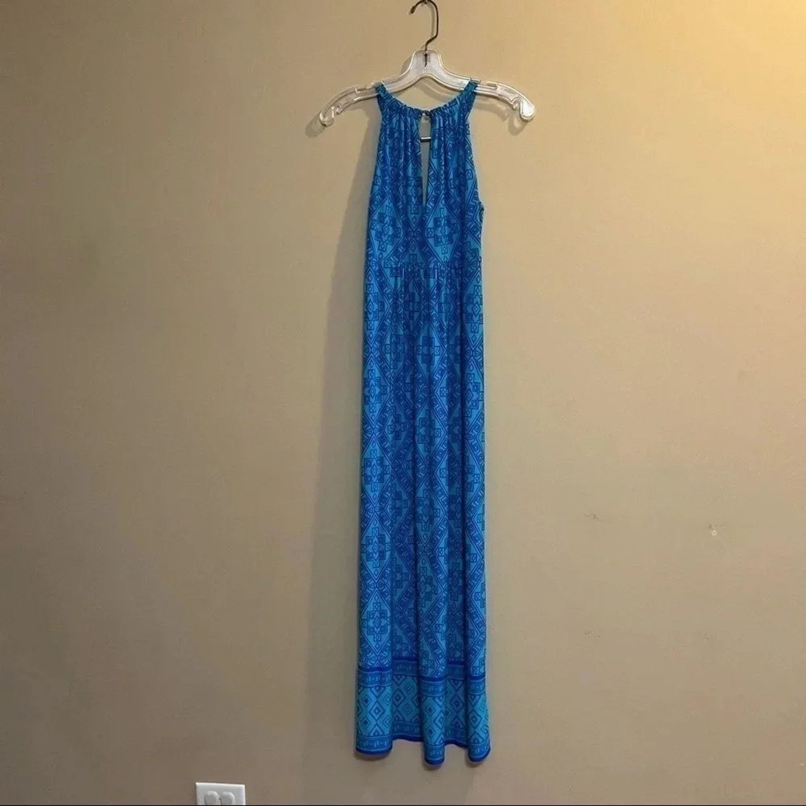 Apt. 9 Apt 9 Womens Dress XS Sleeveless Maxi Blue Aztec Print Size XS / US 0-2 / IT 36-38 - 7 Thumbnail