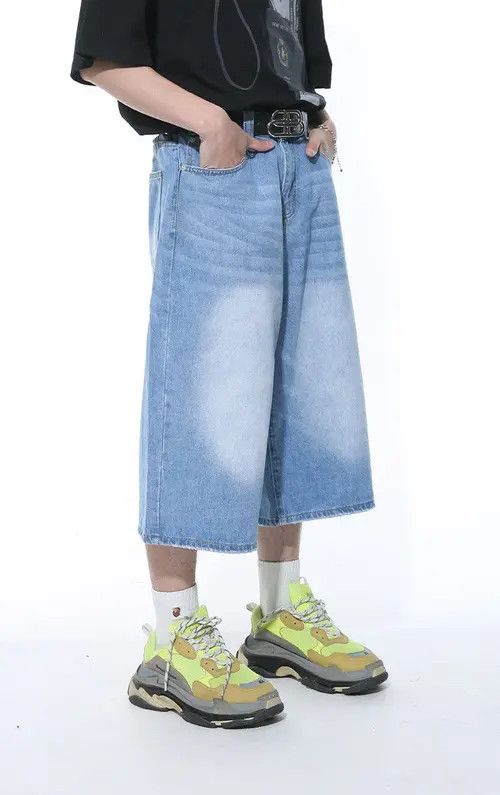 Other Vintage washed straight wide-leg casual denim shorts Size US 32 / EU 48 - 5 Thumbnail